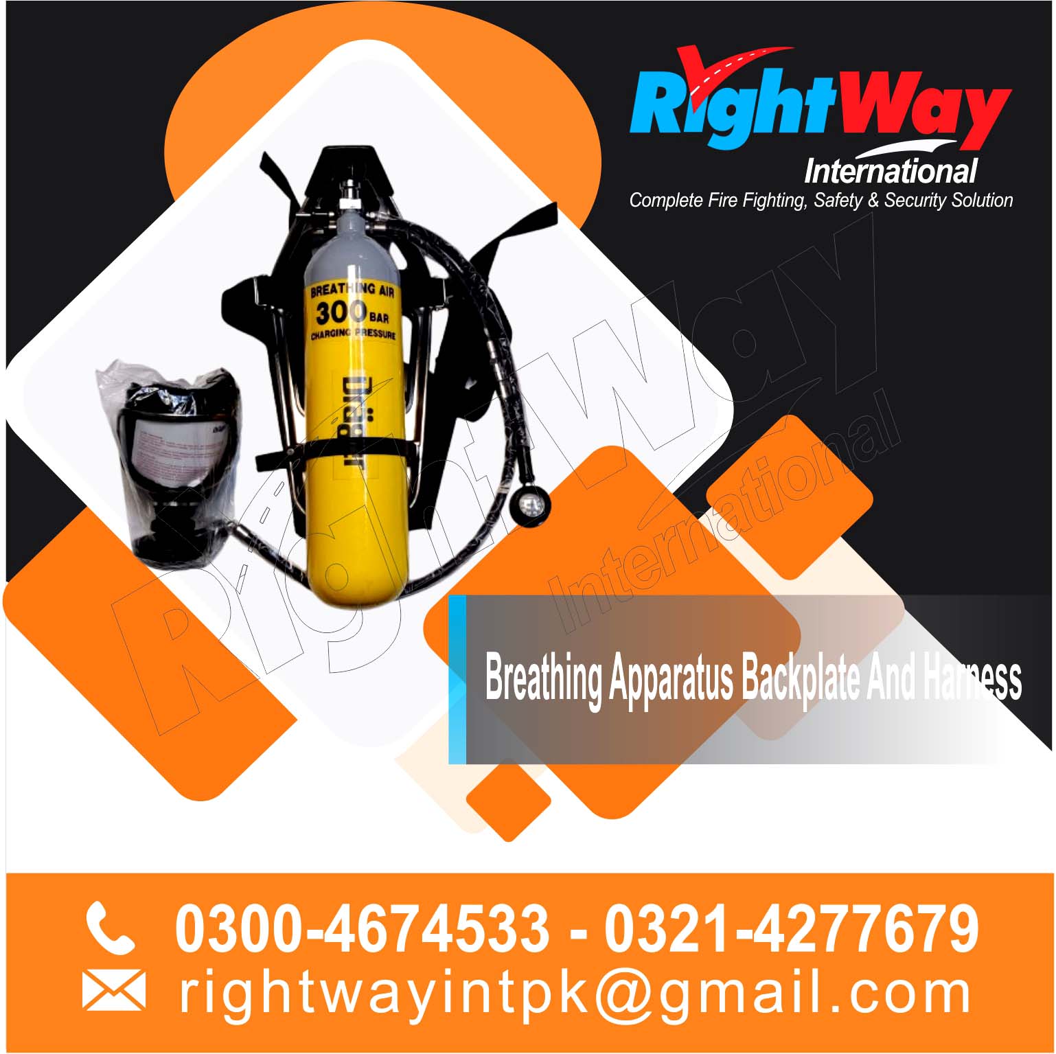 Breathing Apparatus Back Plate And Harness