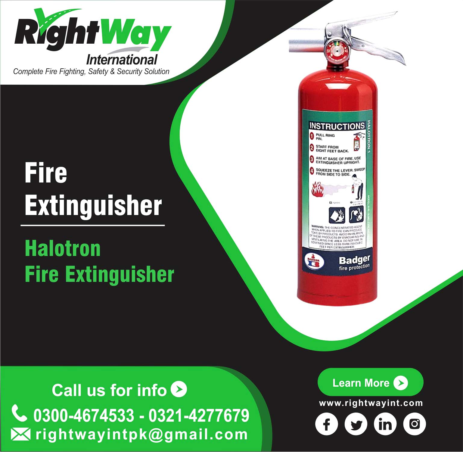 Halotron Fire Extinguisher Key Features