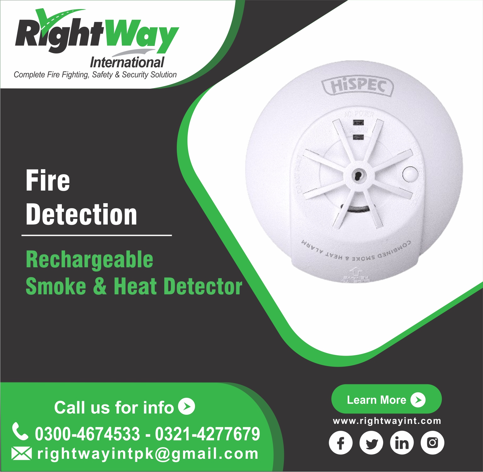 Rechargeable Smoke & Heat Detector