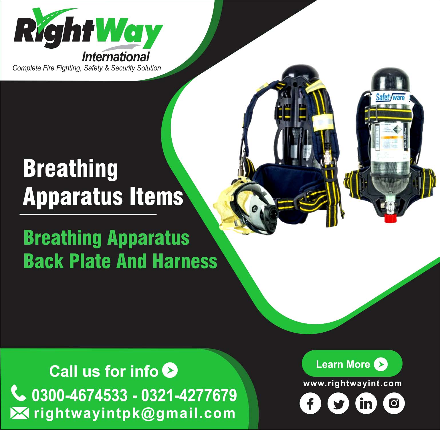 Breathing Apparatus Back Plate & Harness