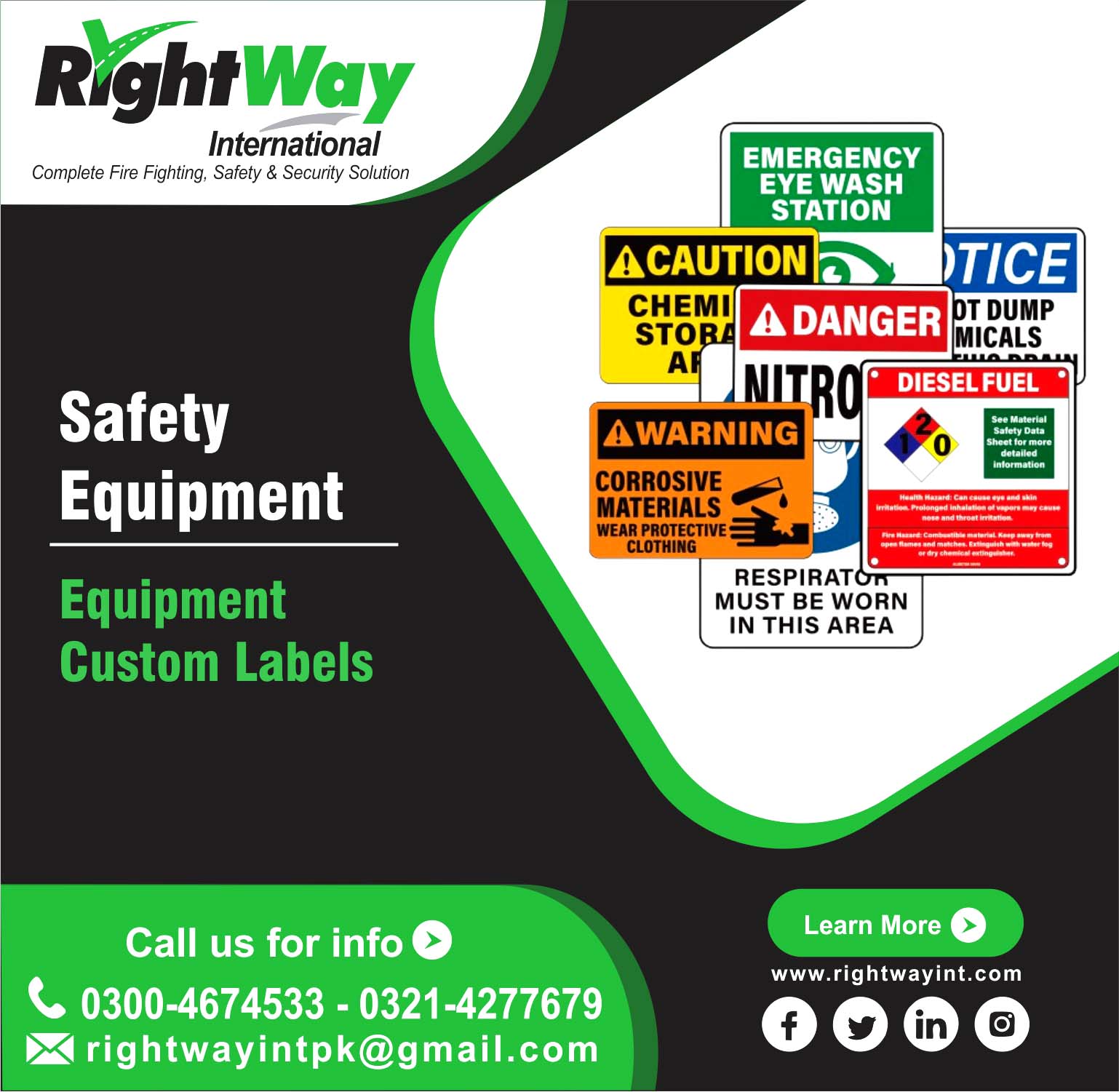 Equipment and Custom Labels