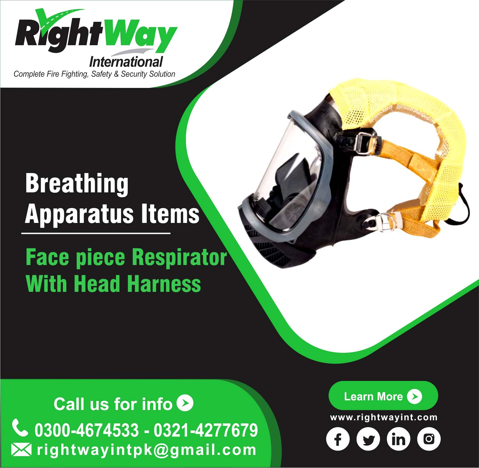 Face Piece Respirator With Head Harness