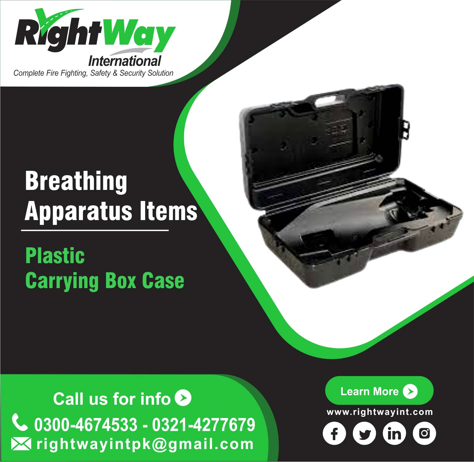 Breathing Apparatus Plastic Carrying Box