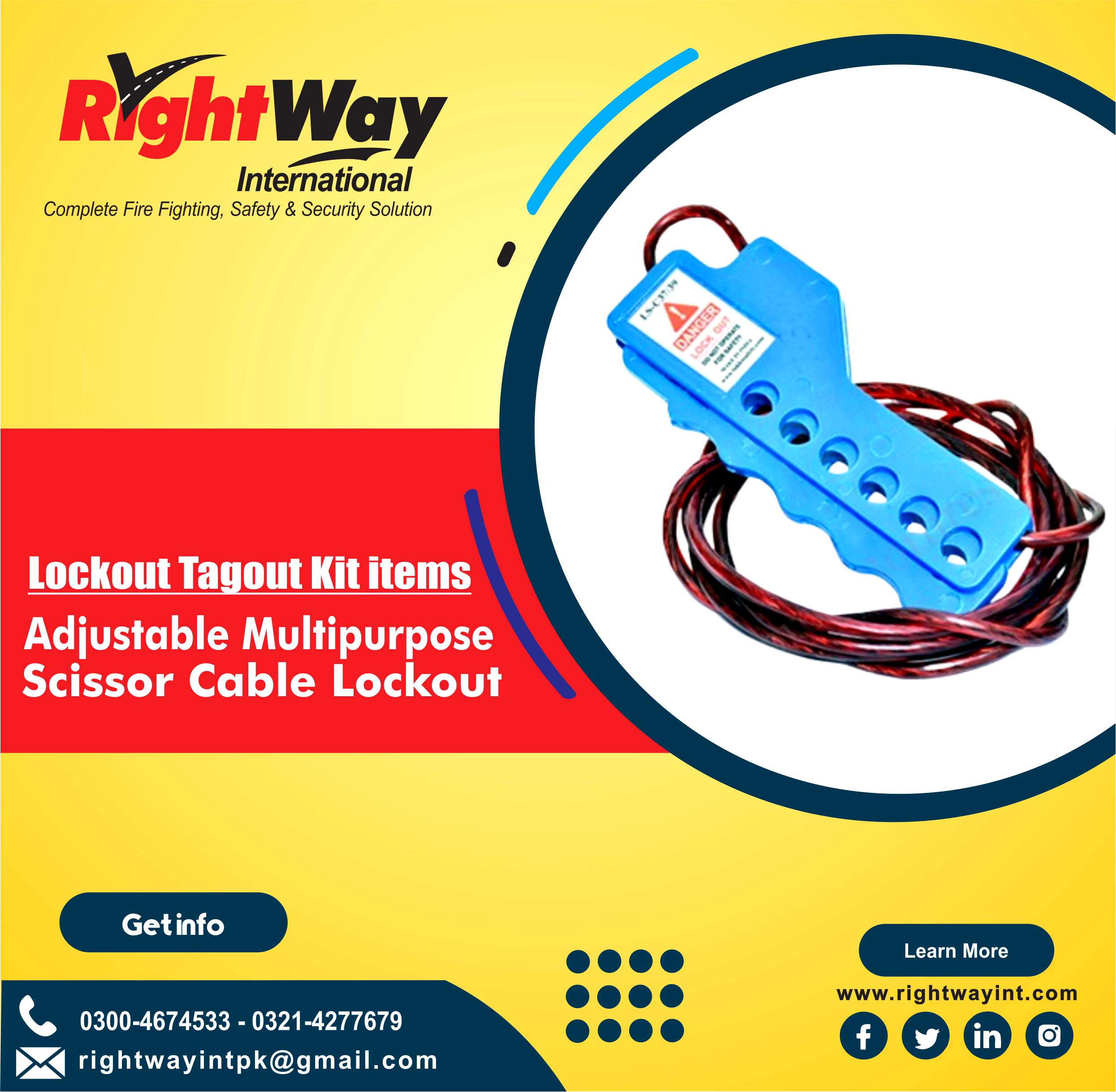 Adjustable Multipurpose Scissor Cable Lockout