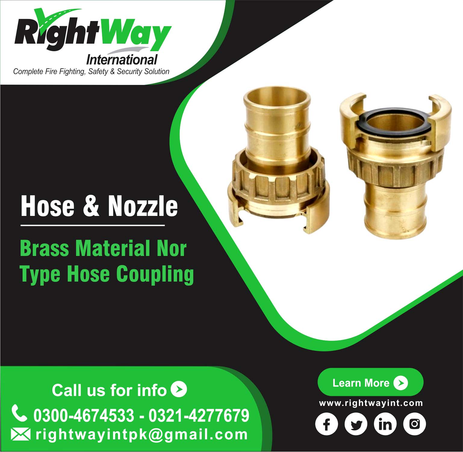 Brass Material Nor Type Hose Coupling