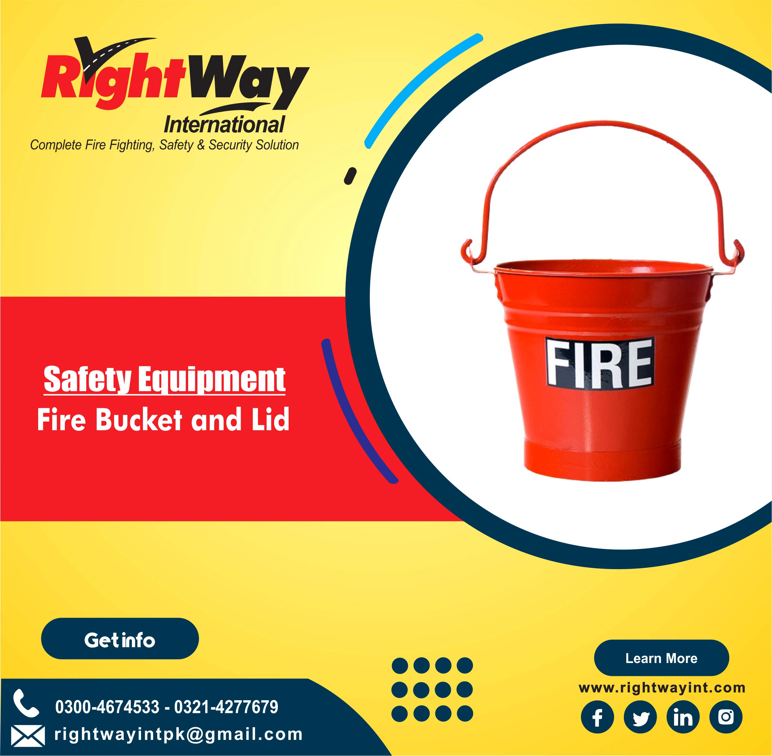 Fire Bucket and Lid – Metal
