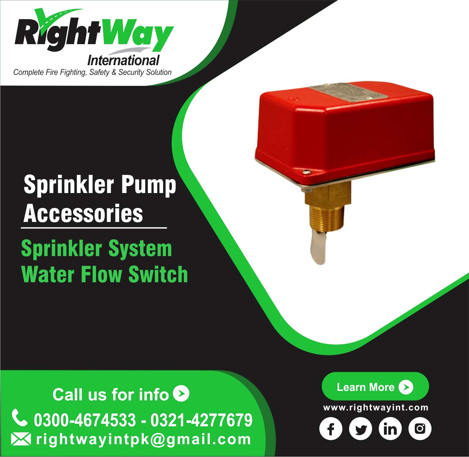 Sprinkler System Water Flow Switch