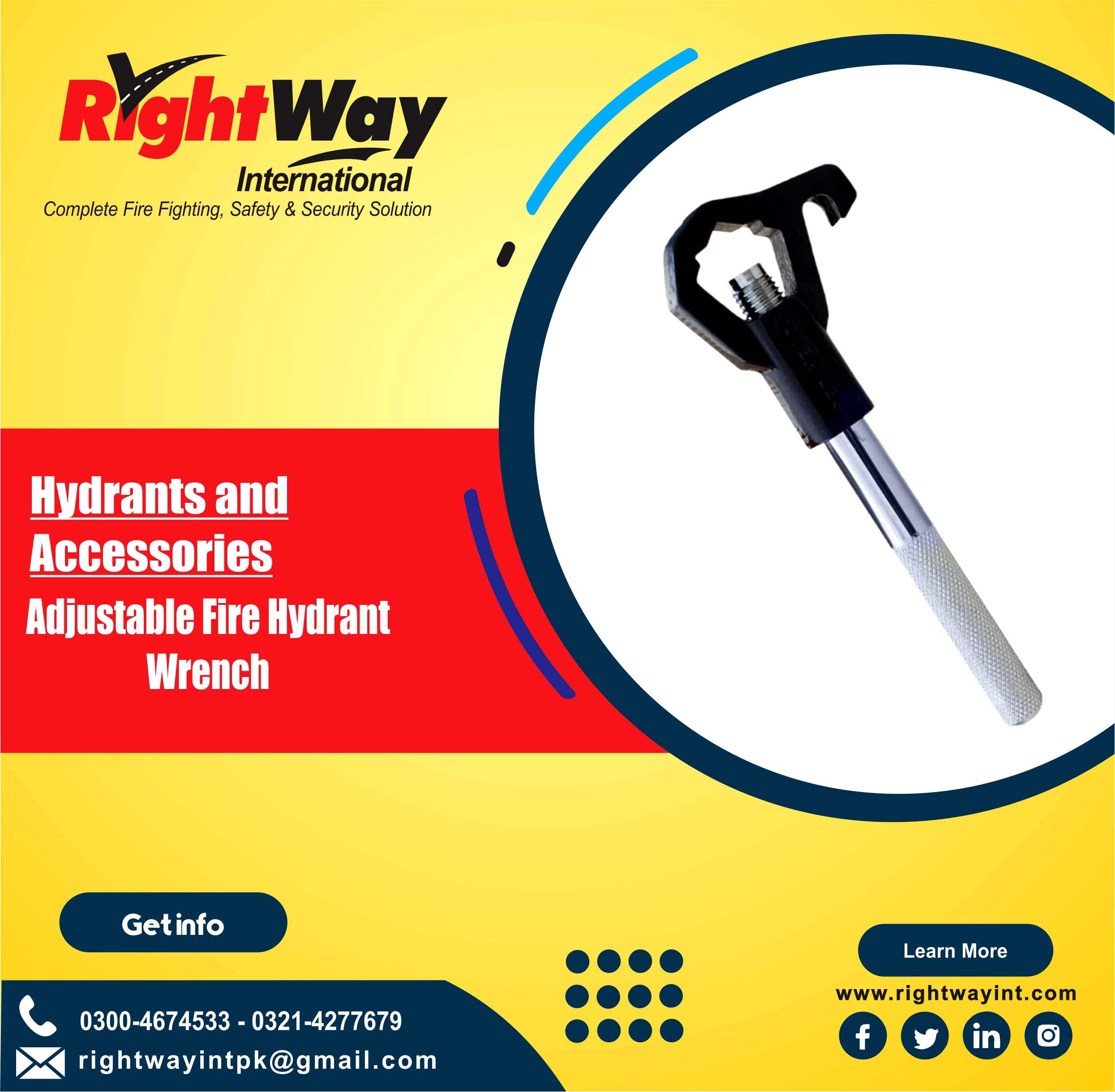 Adjustable Fire Hydrant Wrench