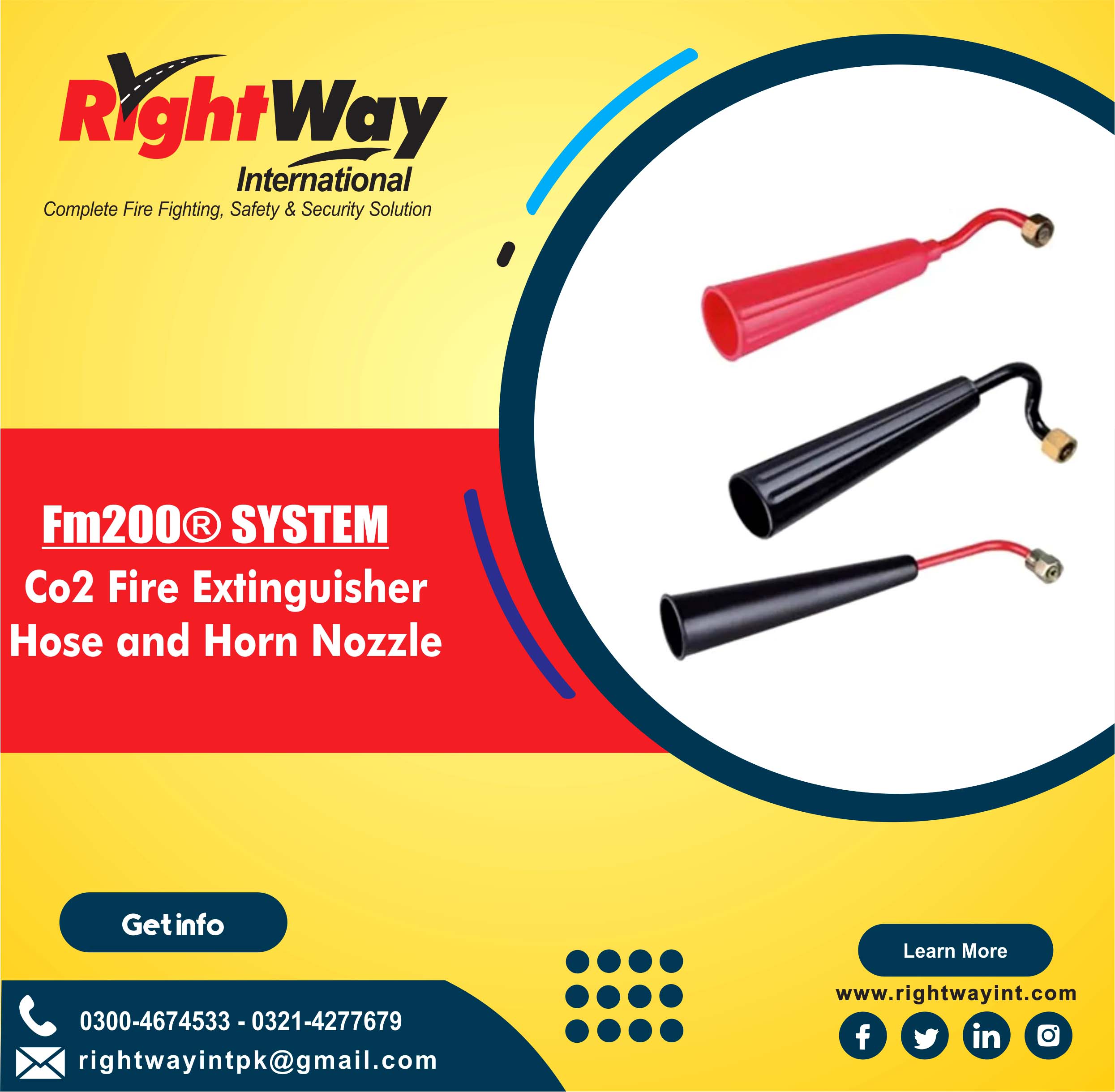 CO2 Fire Extinguisher Hose and Horn Nozzle