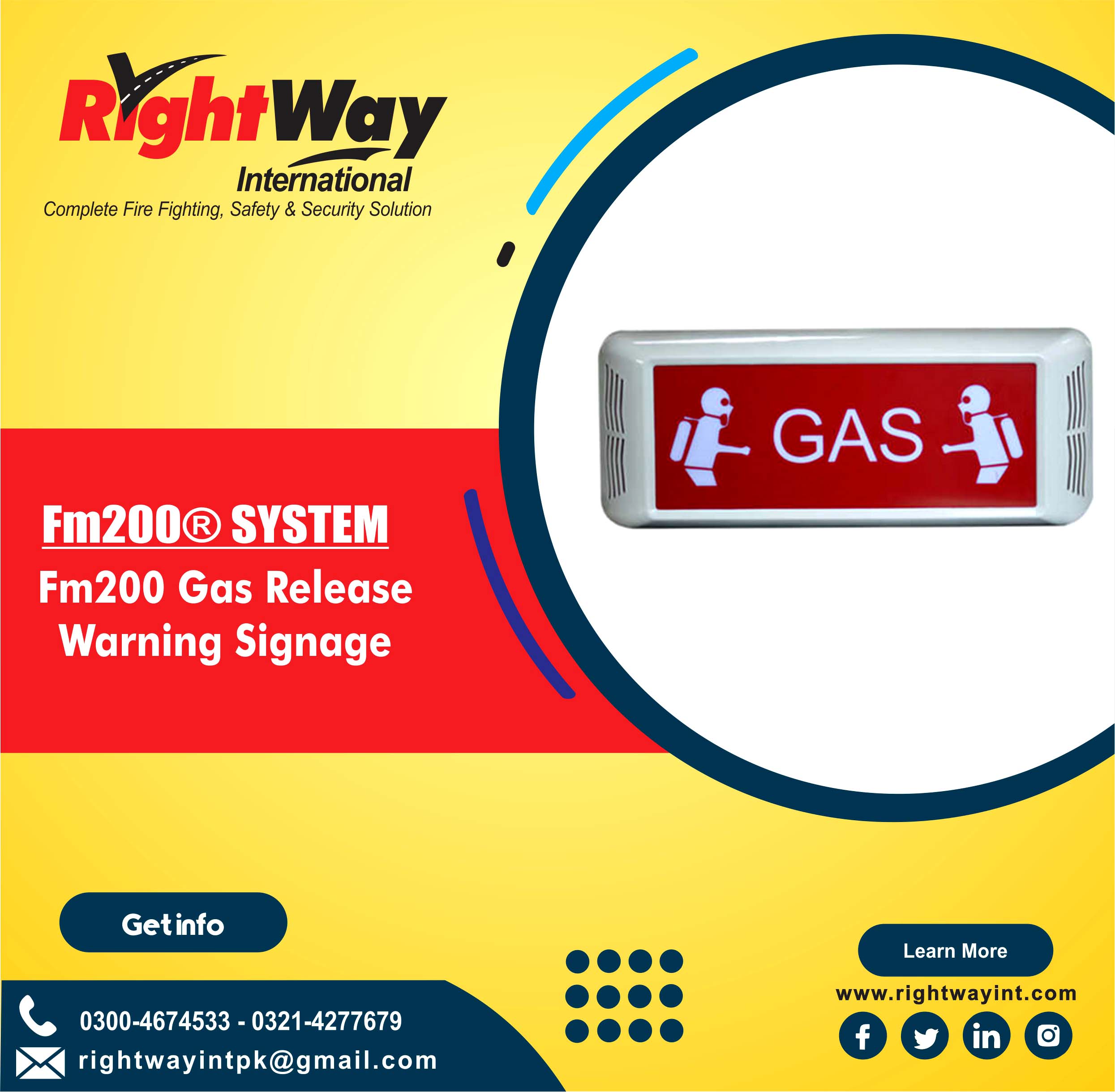 FM200 Gas Release Warning Signage