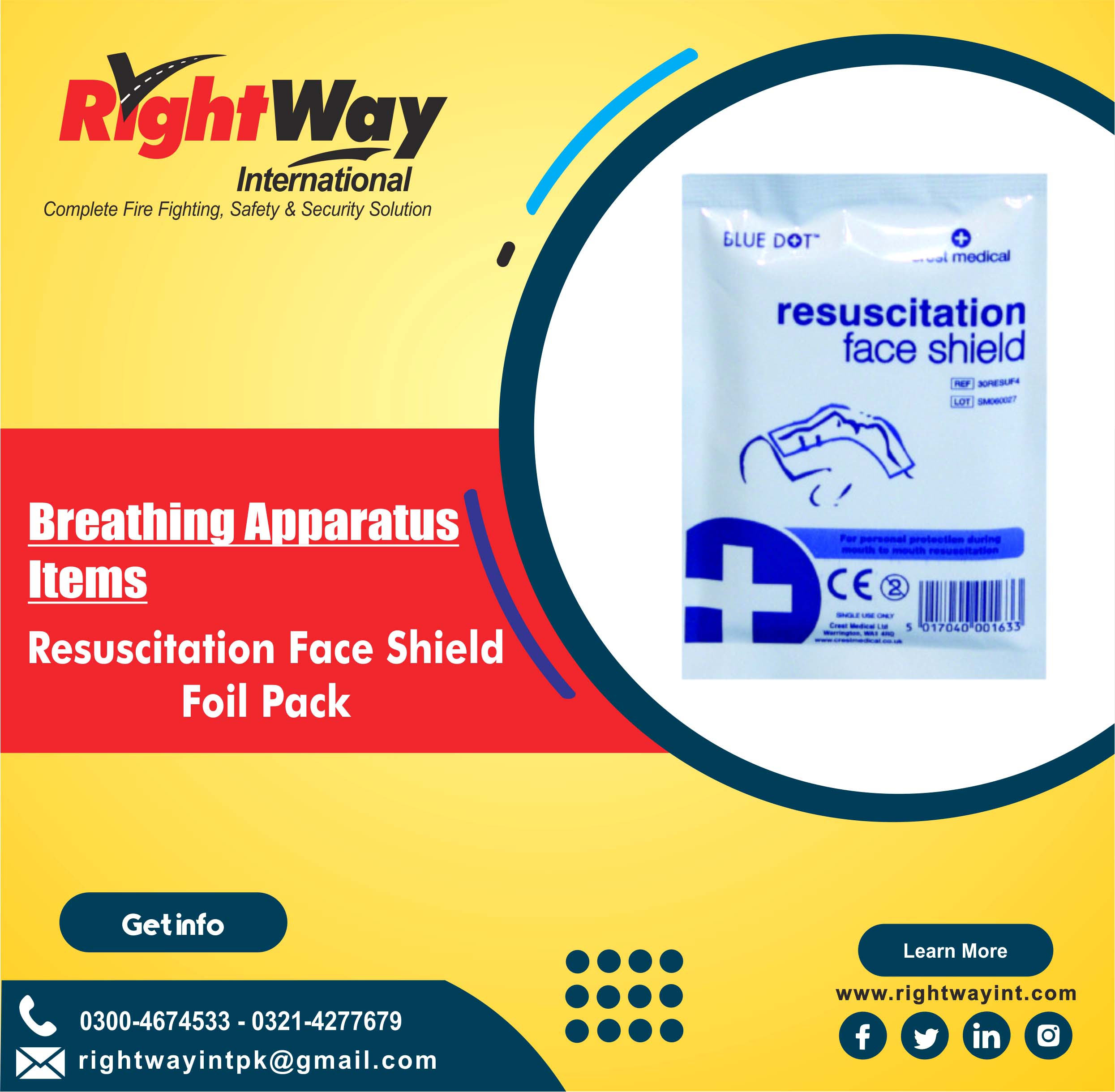 Resuscitation Face Shield – Foil Pack