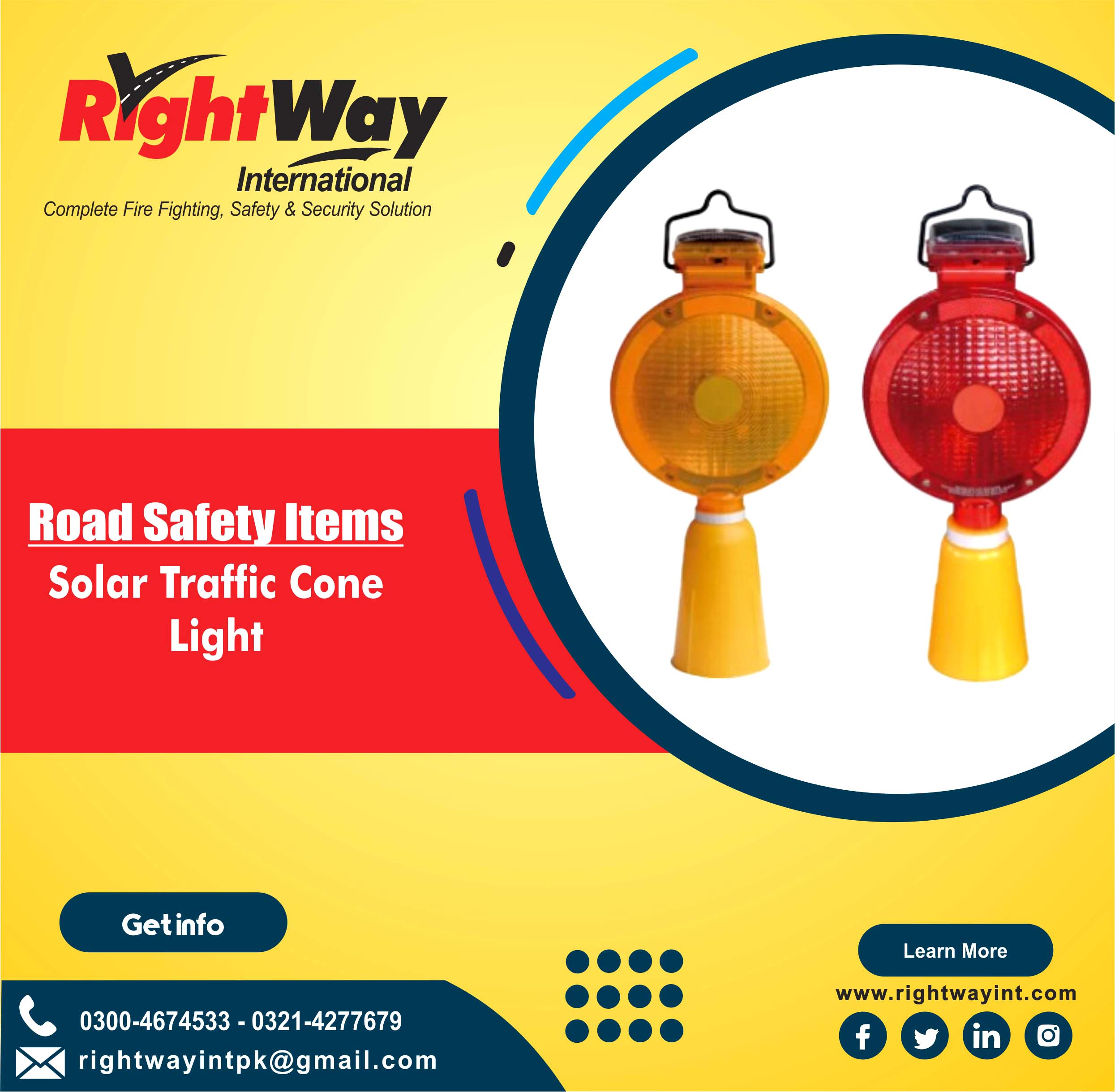 Solar Traffic Cone Light