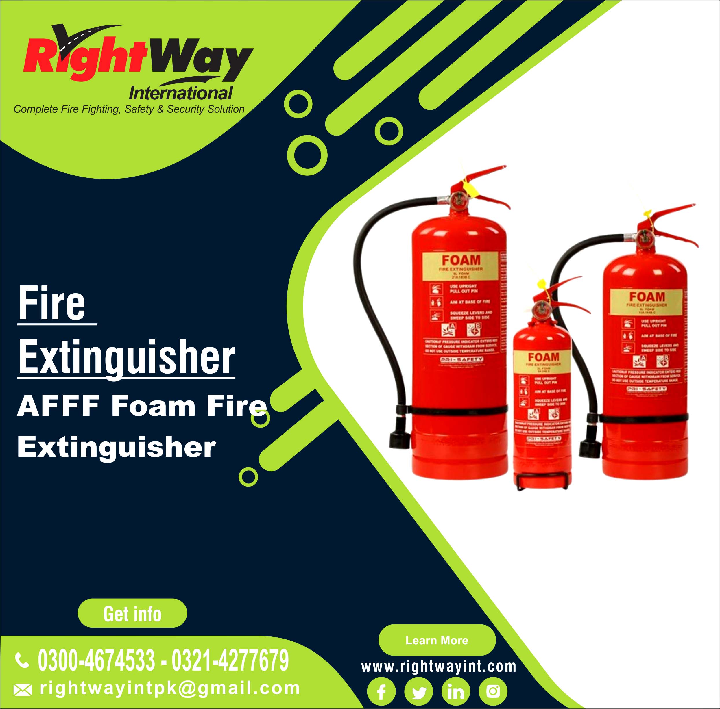 AFFF Foam Fire Extinguisher (Class AB)