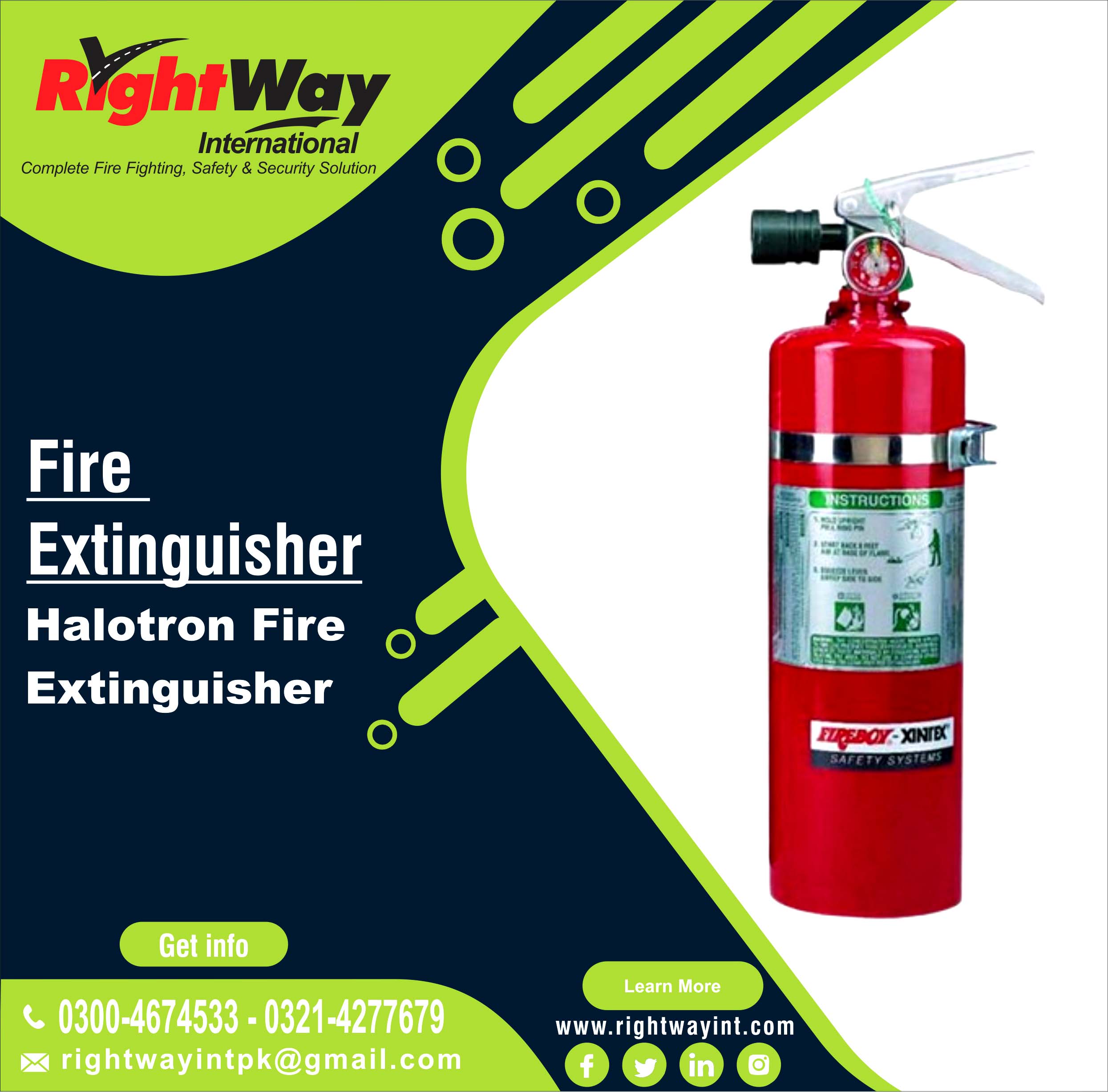 Portable Halotron Fire Extinguisher