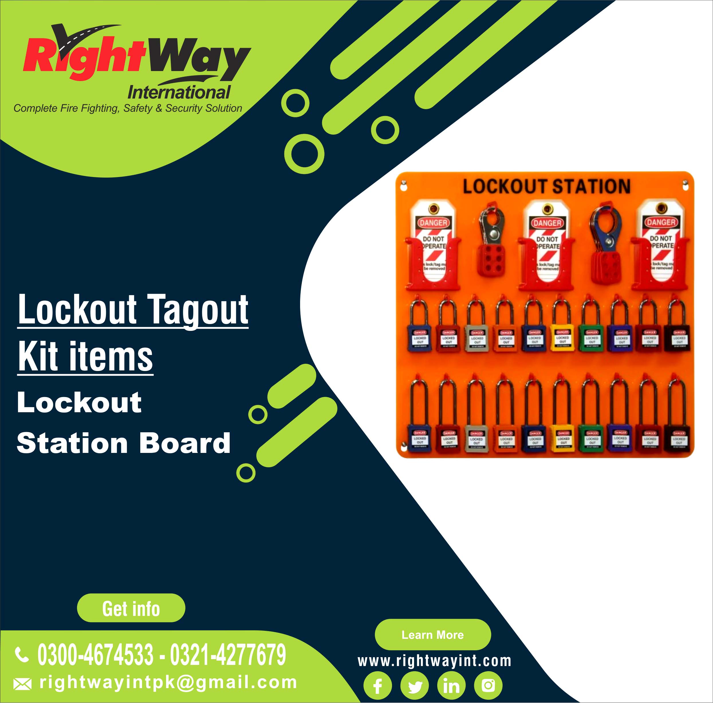 Lockout Station Board 20 Lock Filled Station