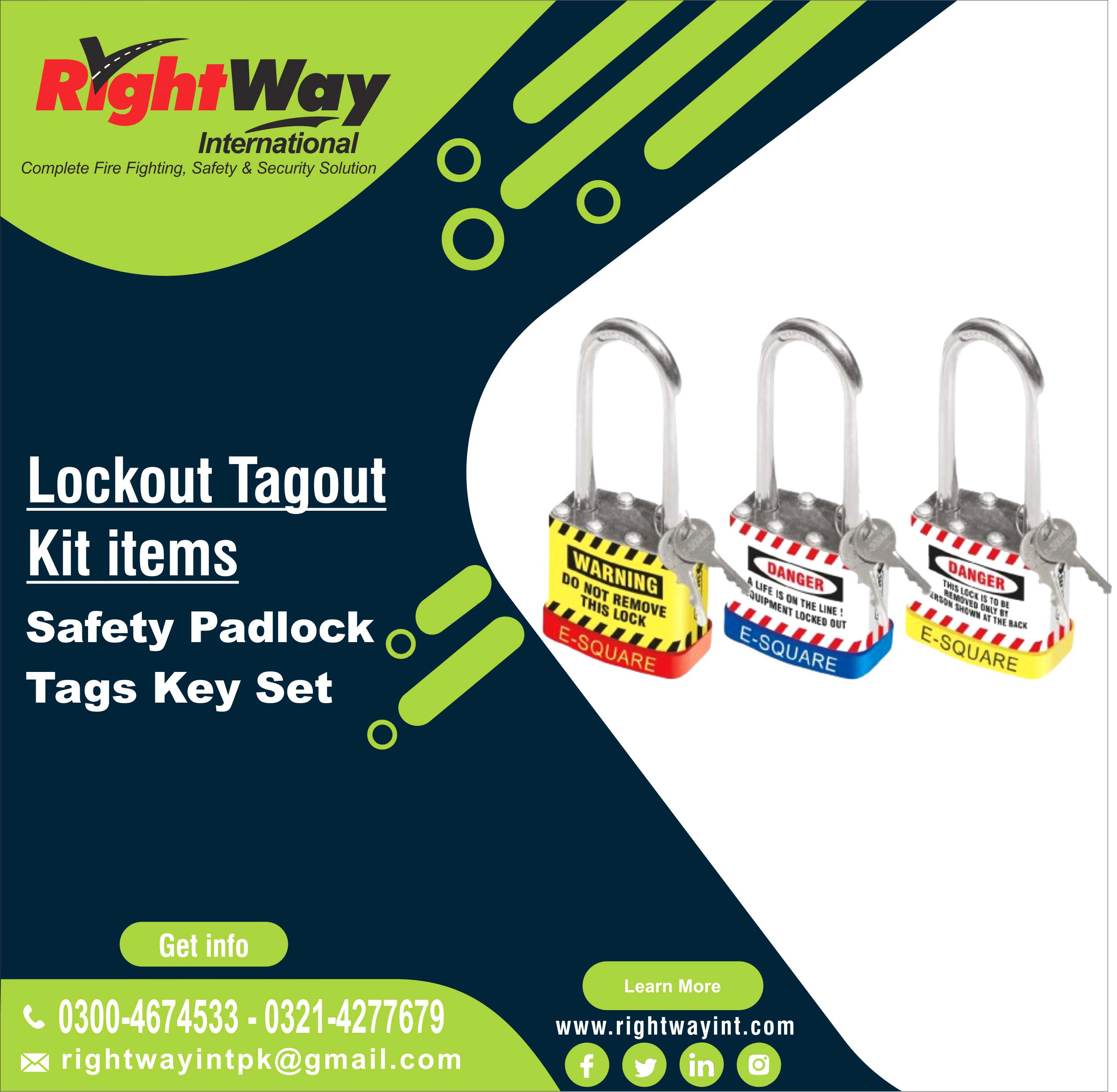 Safety Padlock Tags Key Set