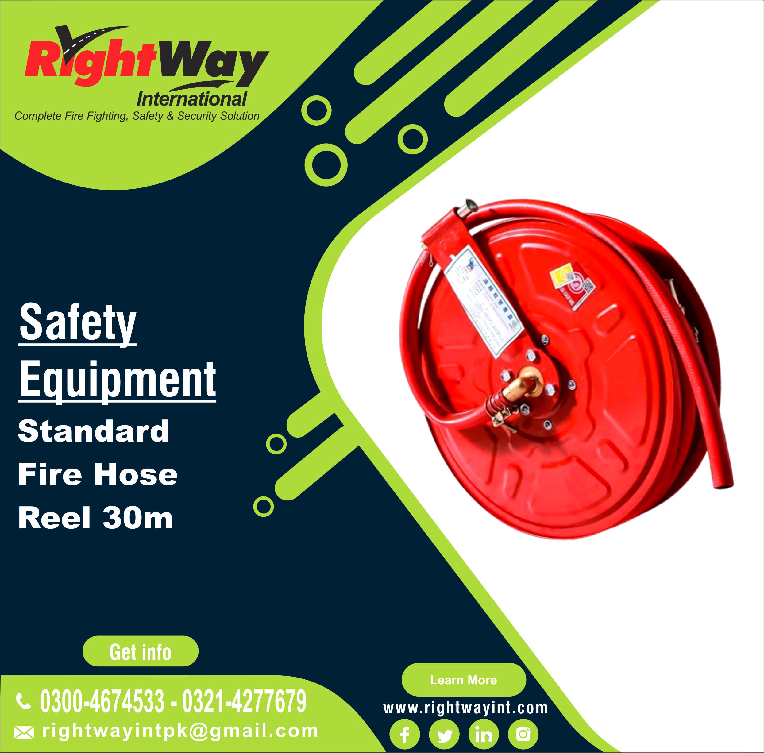 Standard Fire Hose Reel 30m