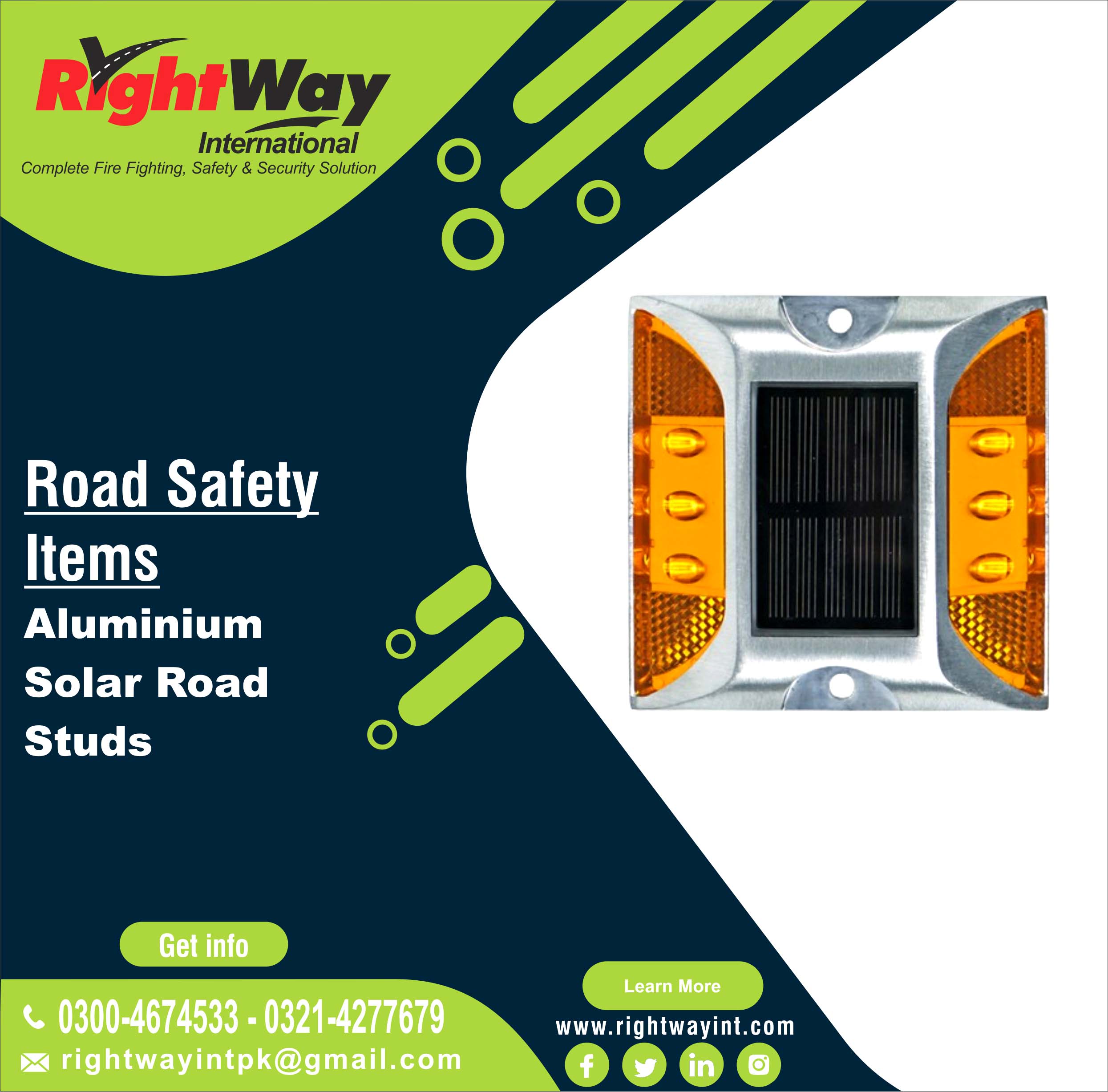 Aluminium Solar Road Studs