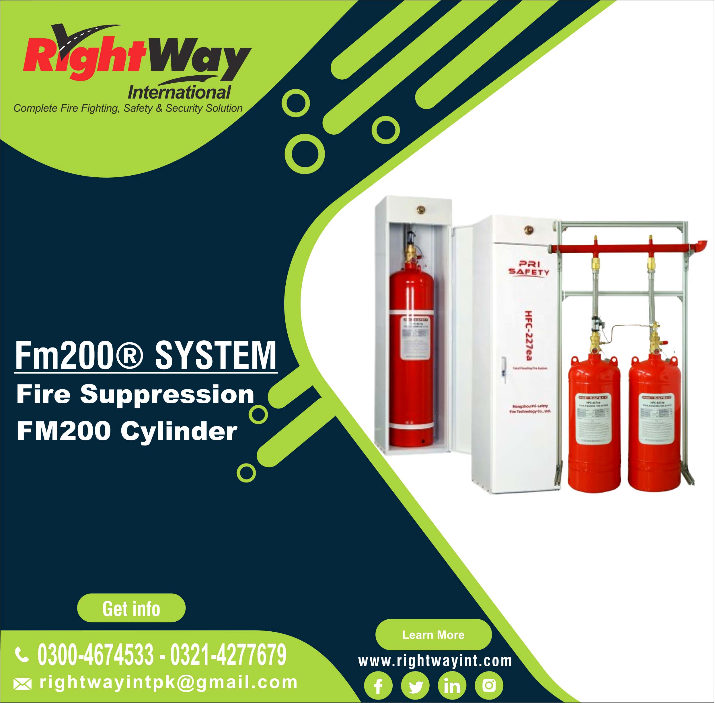 Fire Suppression FM200 Cylinder