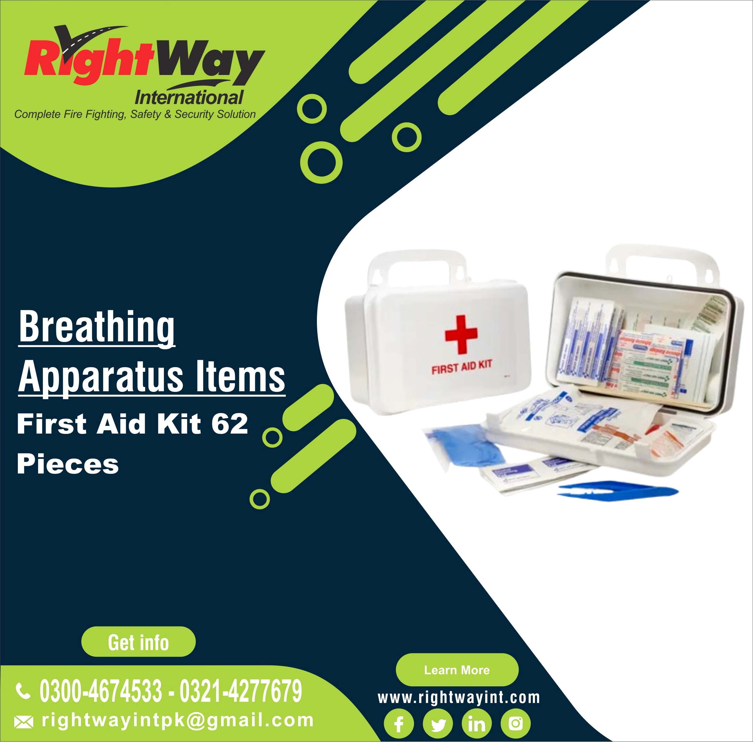 First Aid Kit 62 Pieces