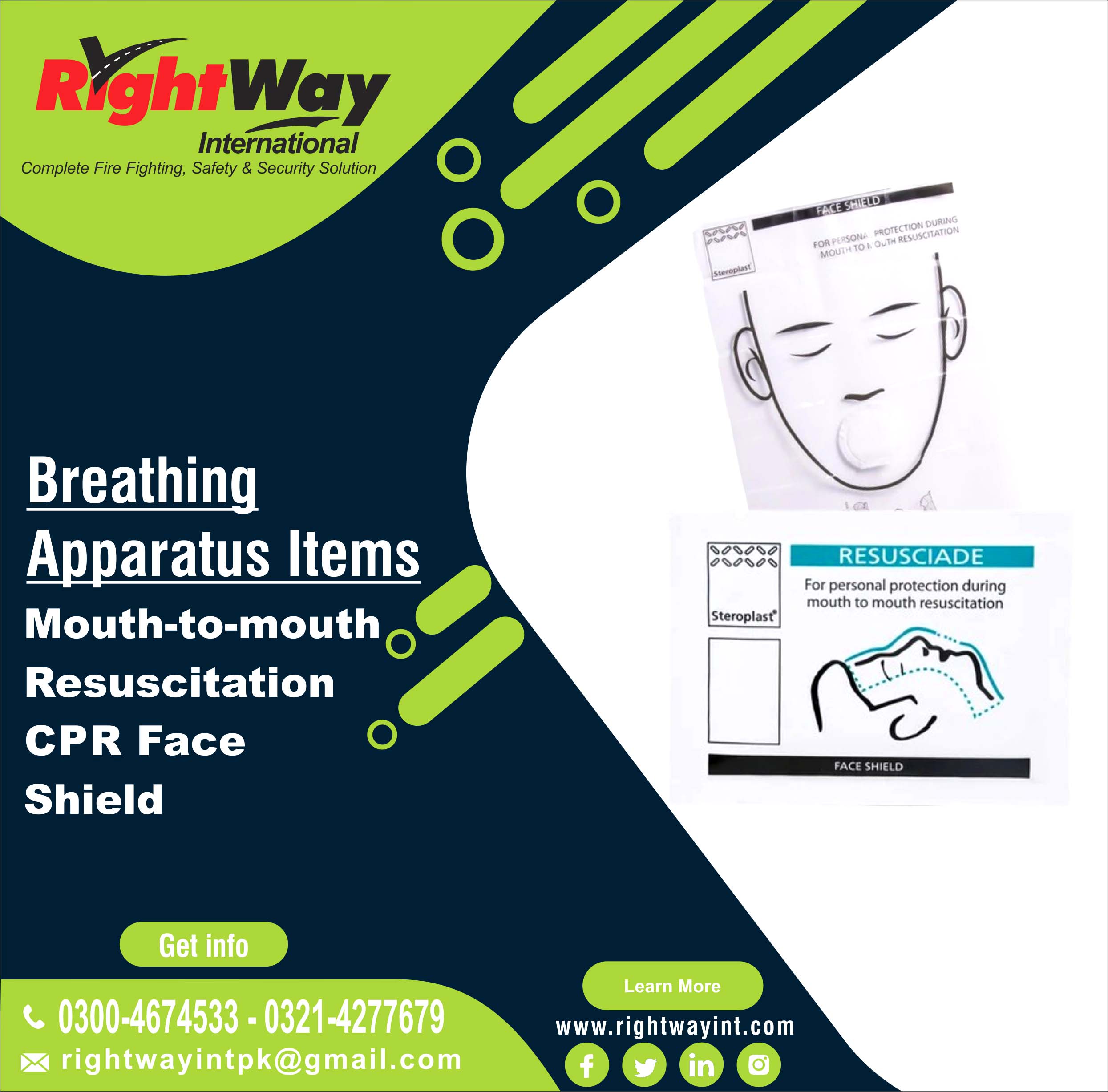 Mouth-to-mouth Resuscitation CPR Face Shield
