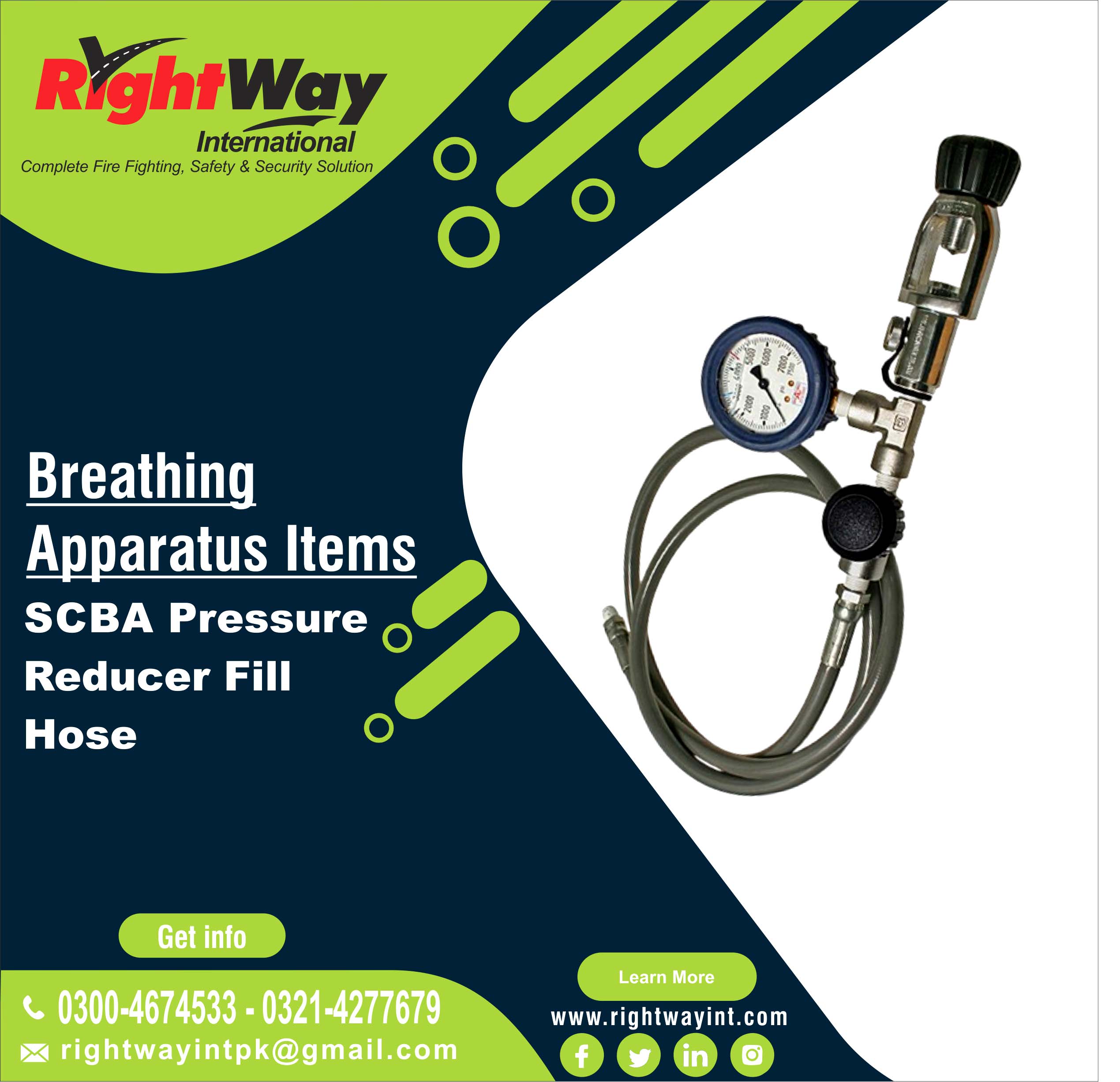 SCBA Pressure Reducer Fill Hose