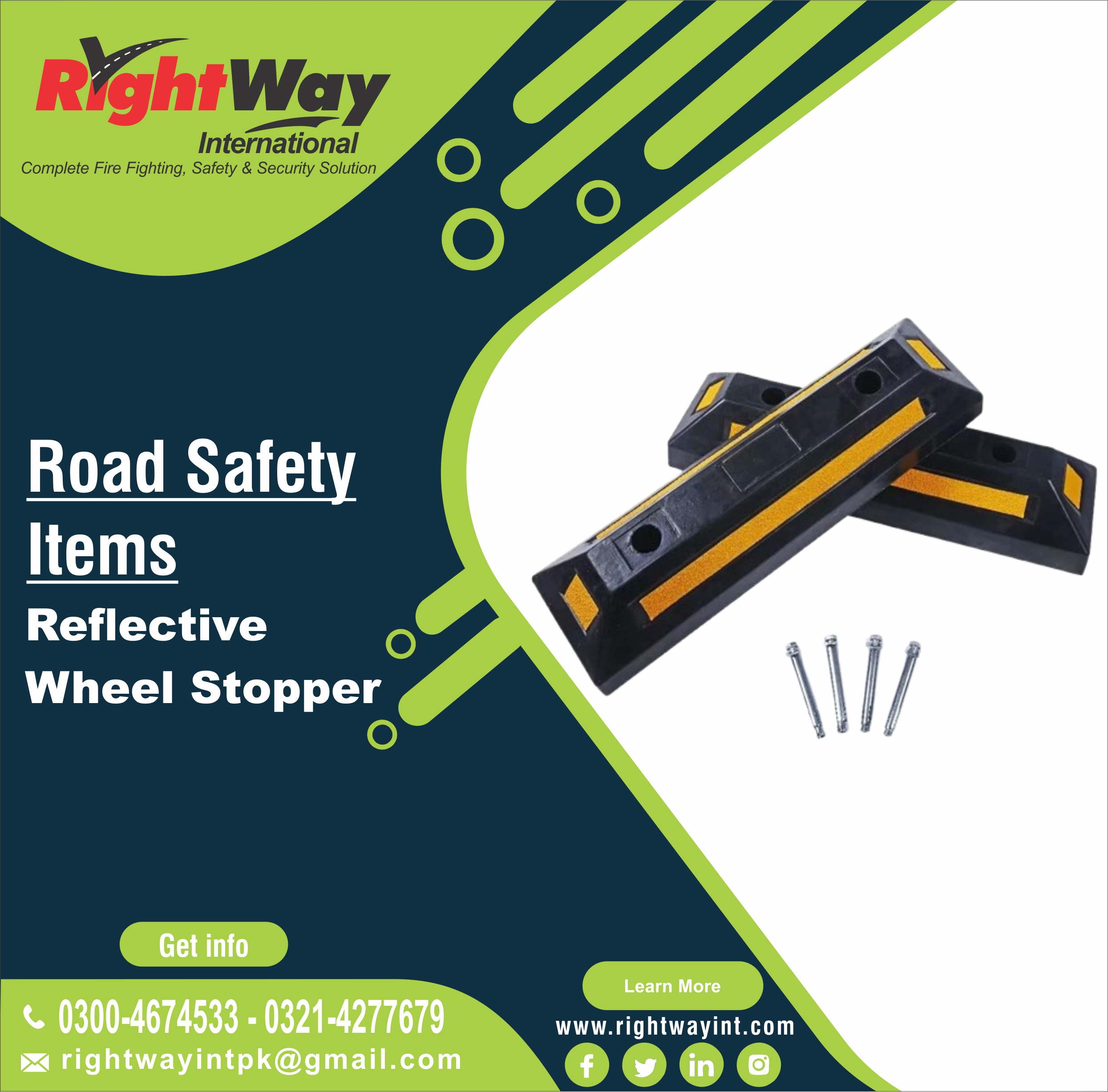 Reflective Wheel Stopper