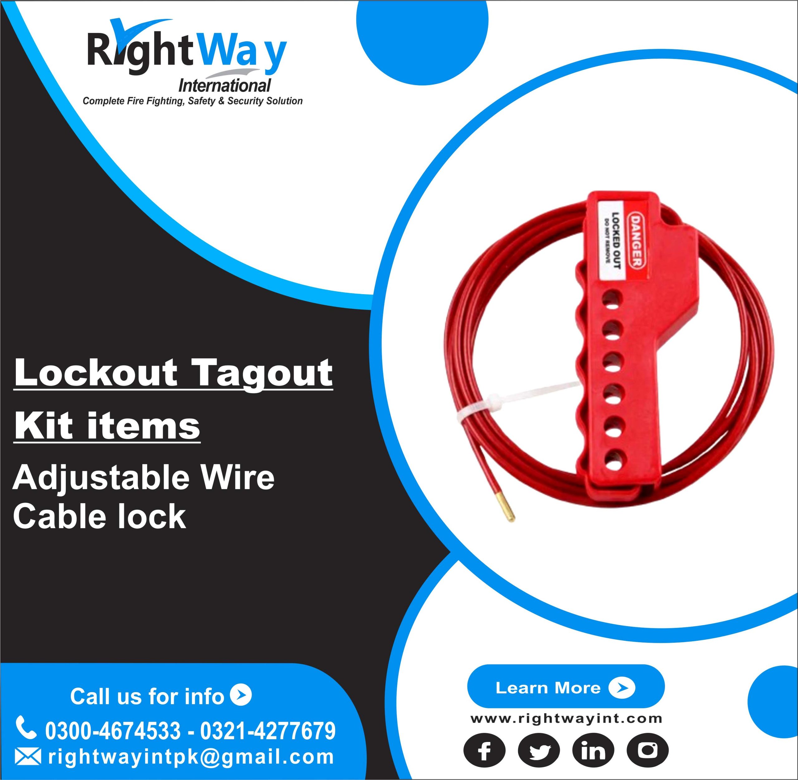 Adjustable Wire Cable lock