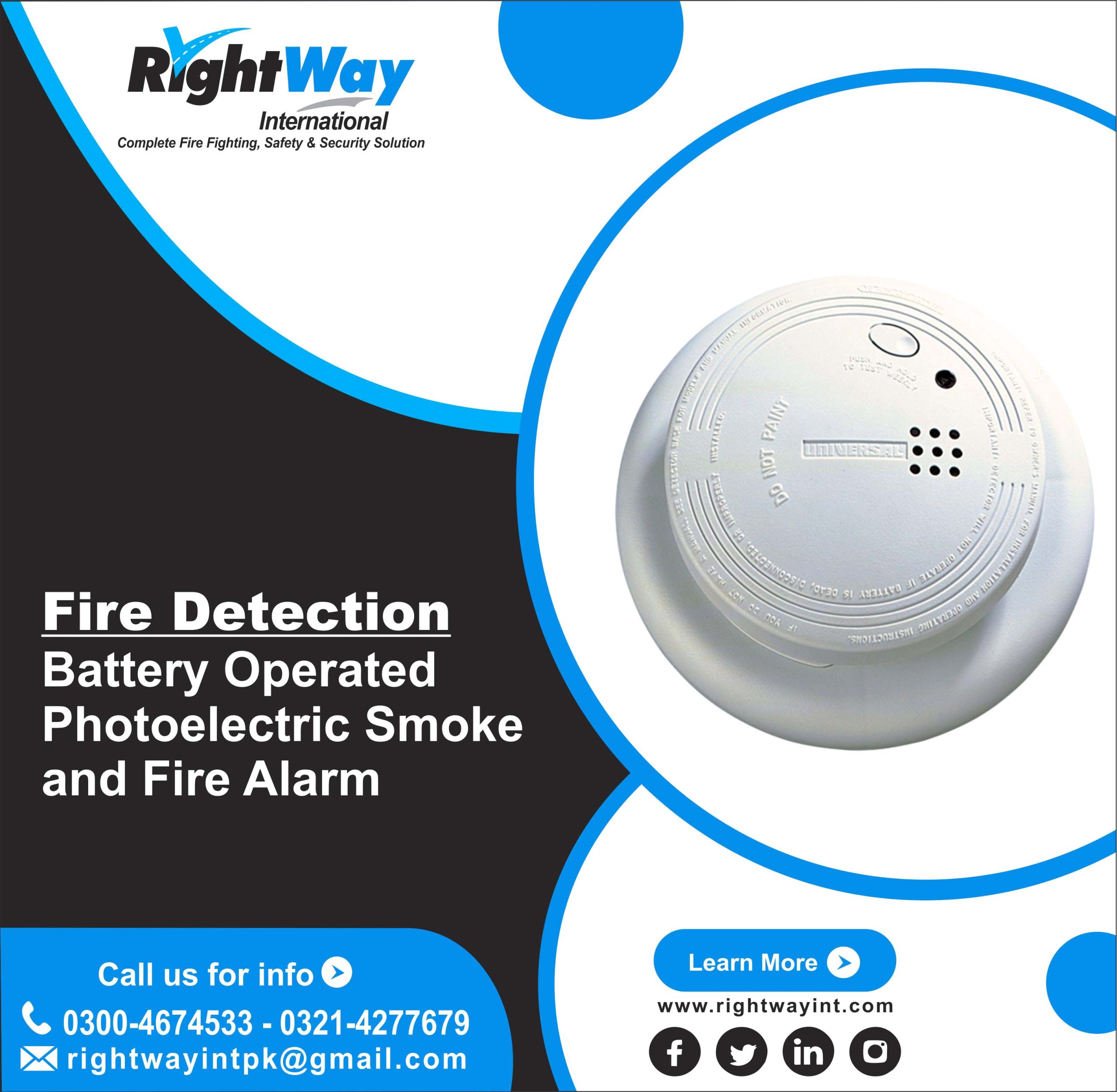 Battery Operated Photoelectric Smoke and Fire Alarm