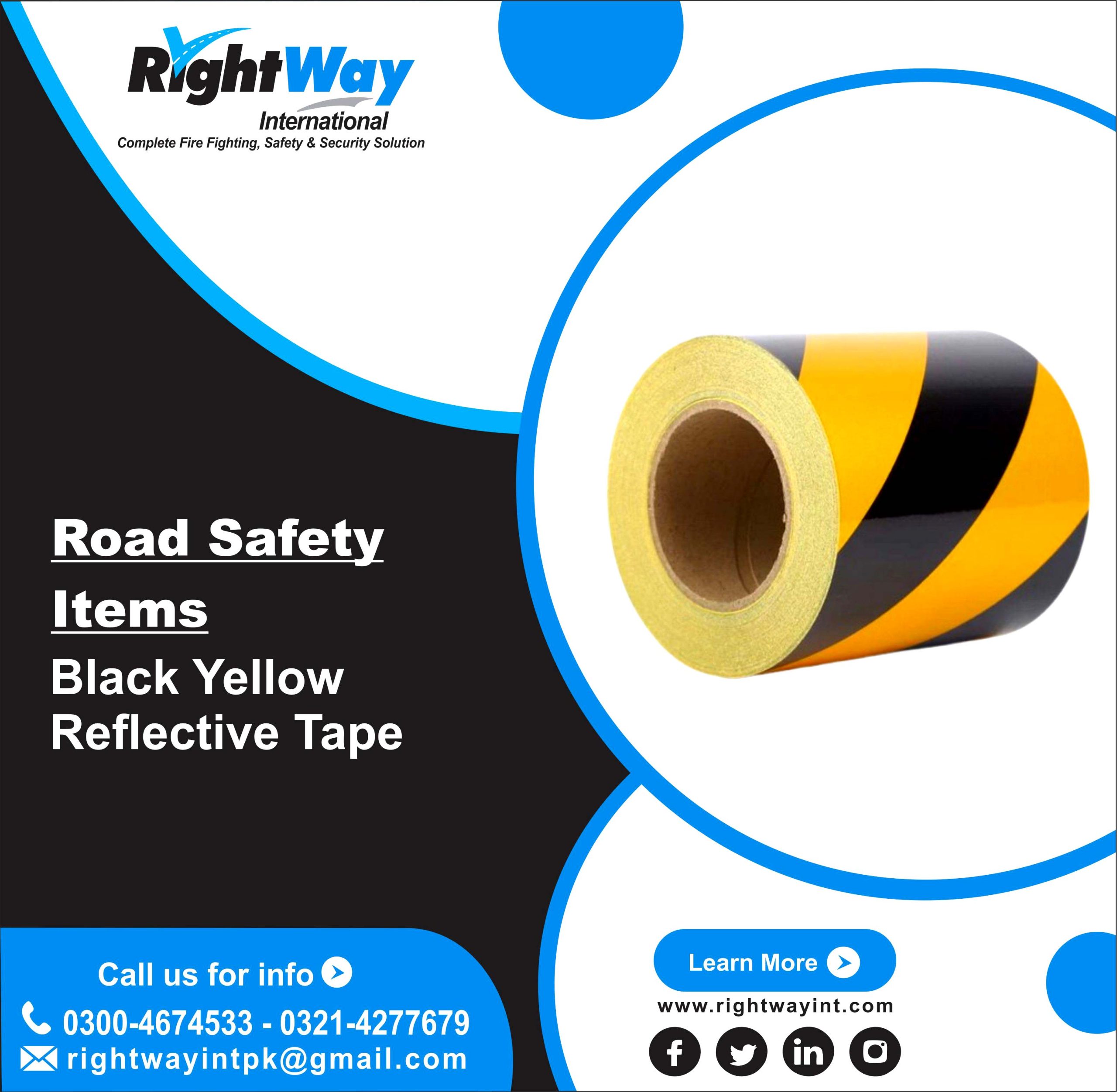 Black Yellow Reflective Tape