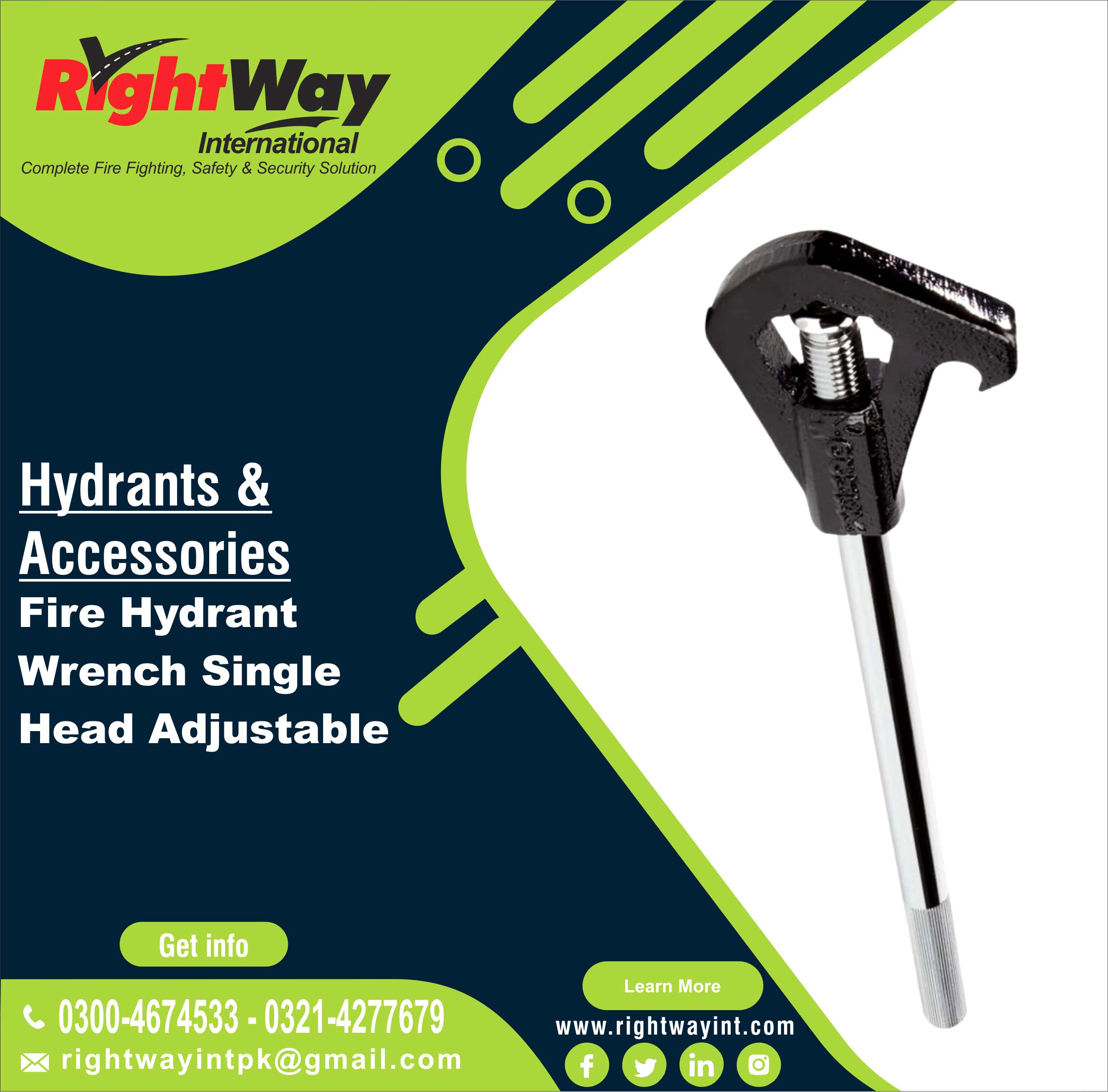 Fire Hydrant Wrench Single Head Adjustable