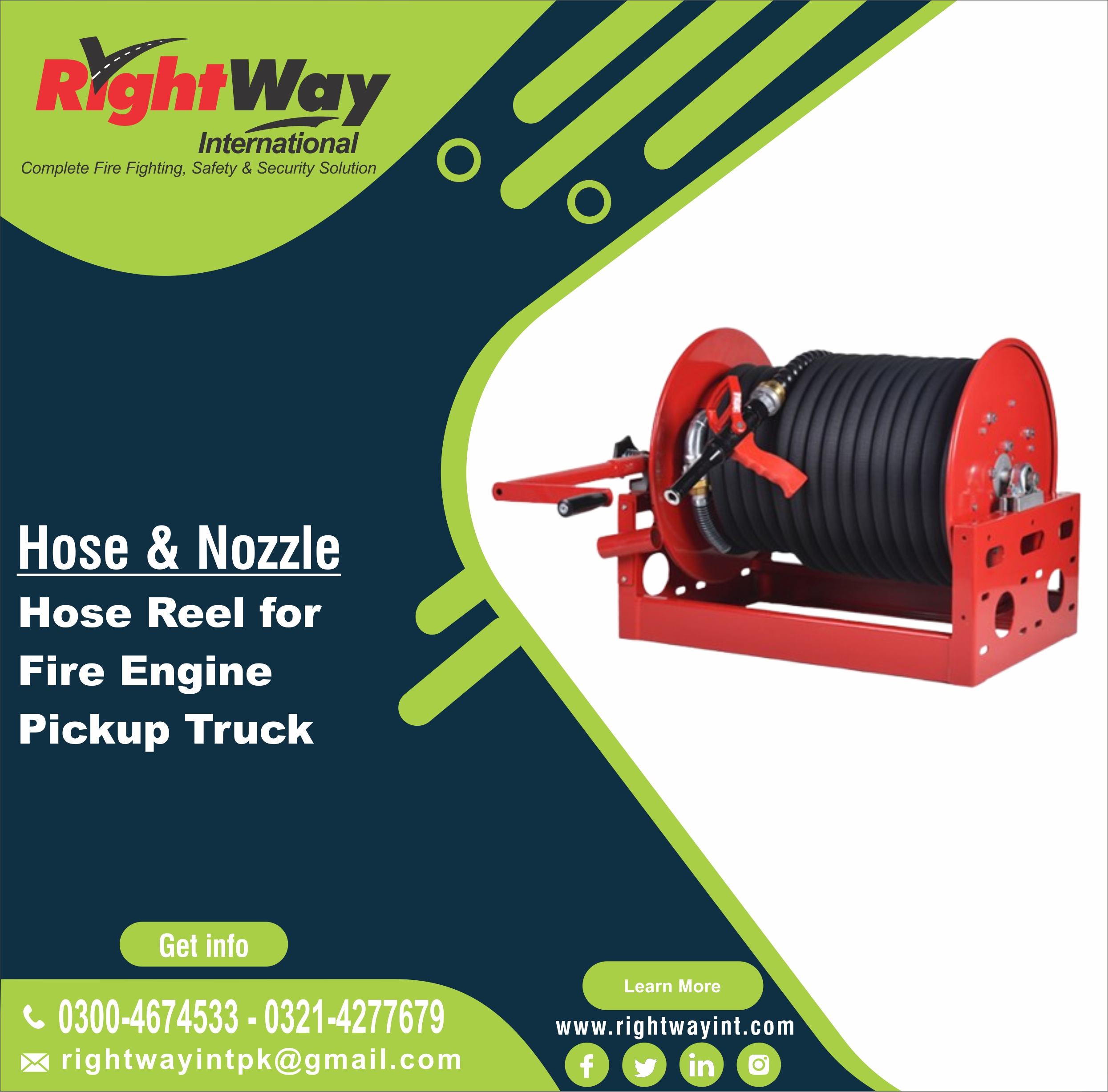 Hose Reel for Fire Engine Pickup Truck