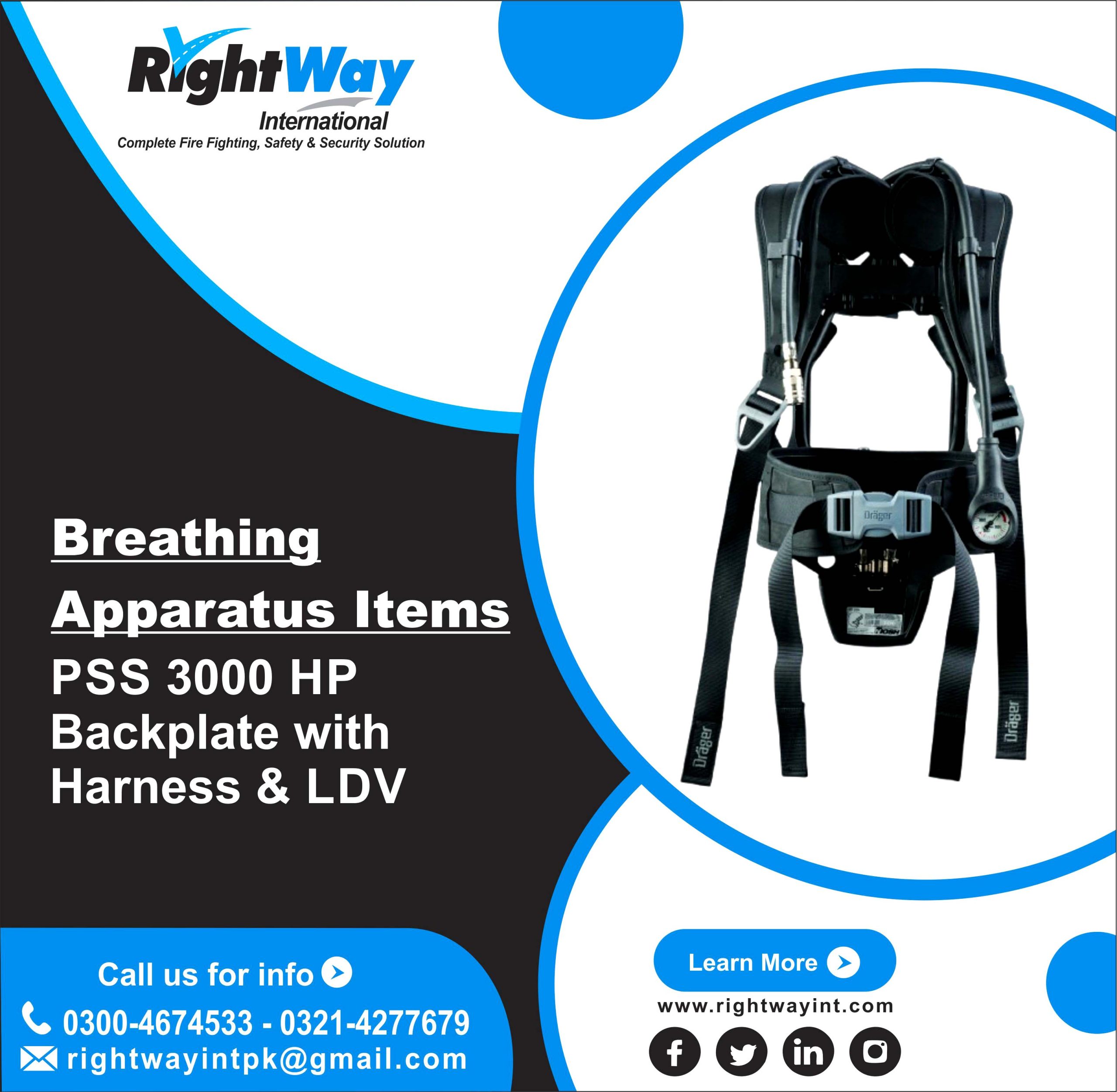 PSS 3000 HP Backplate with Harness & LDV