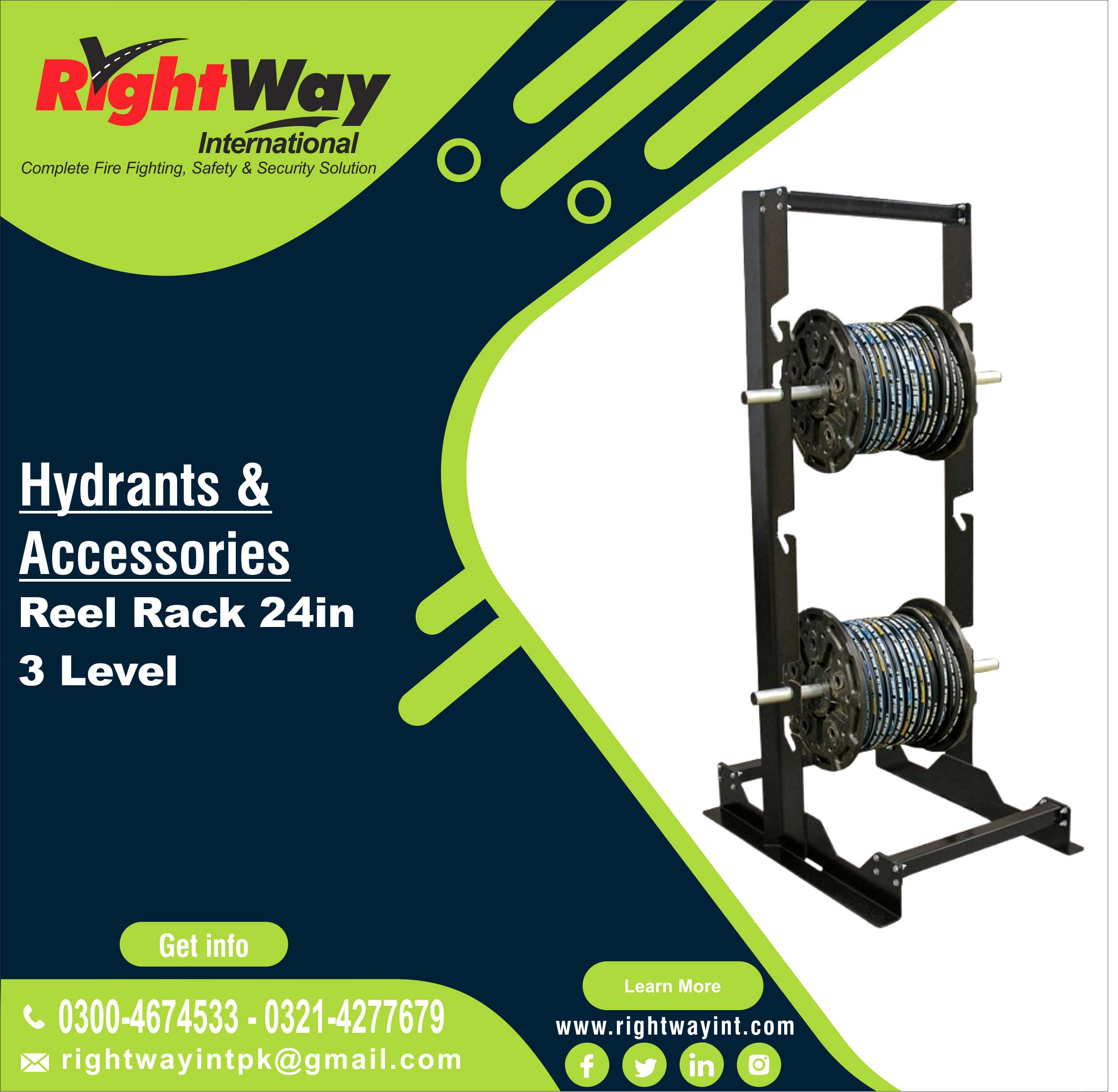 Reel Rack 24in 3 Level
