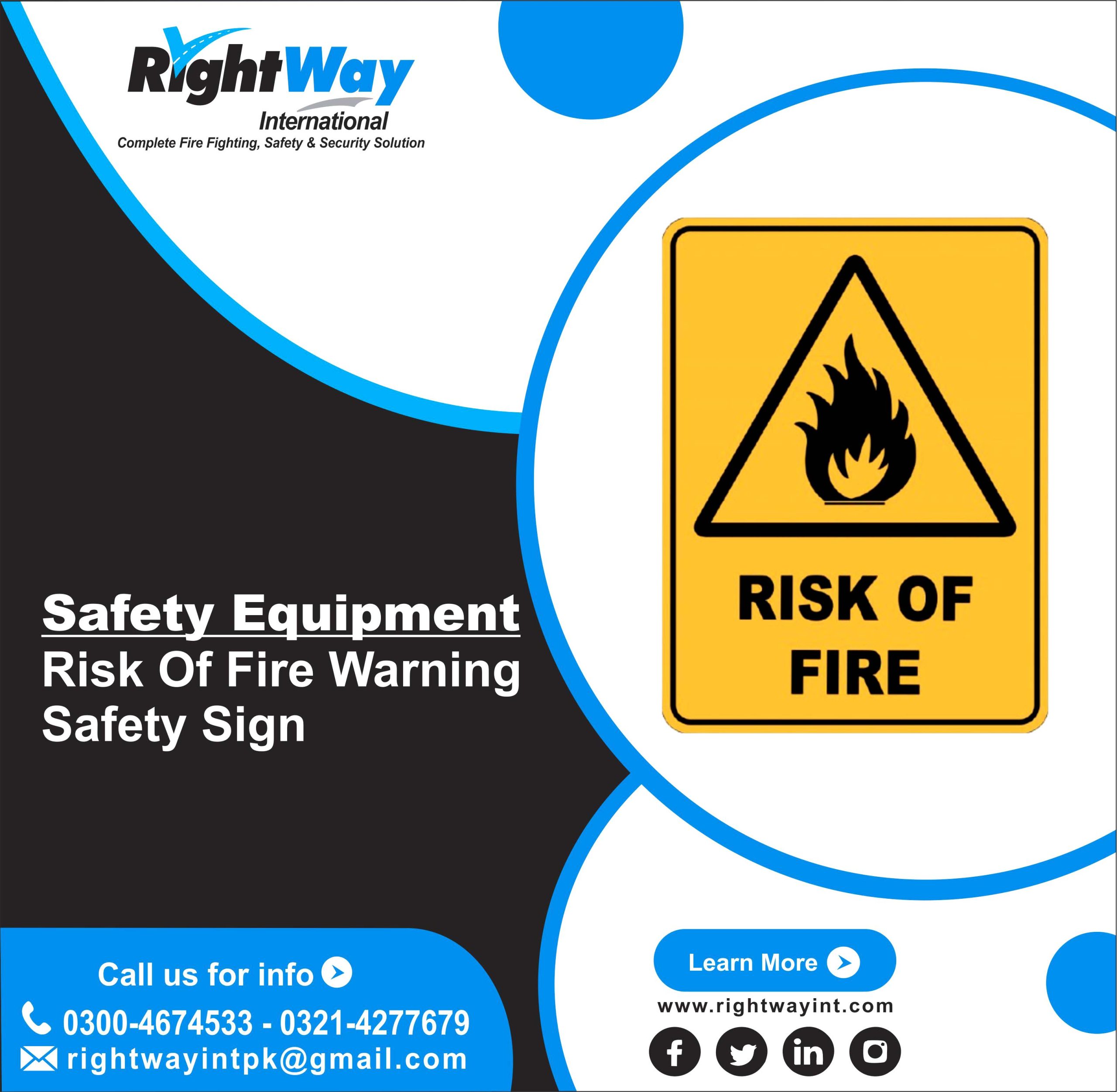 Risk Of Fire Warning Safety Sign
