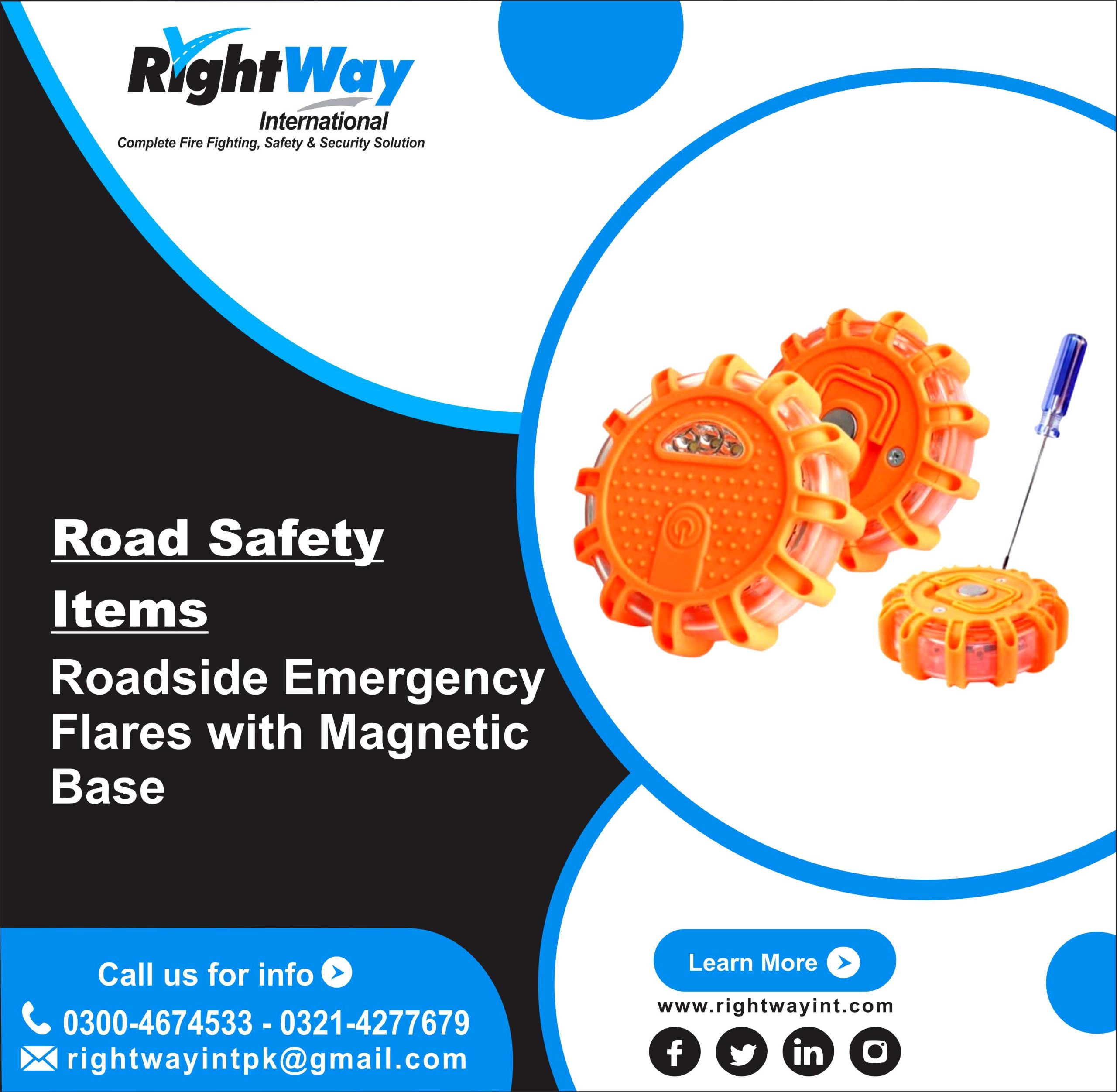 Roadside Emergency Flares with Magnetic Base