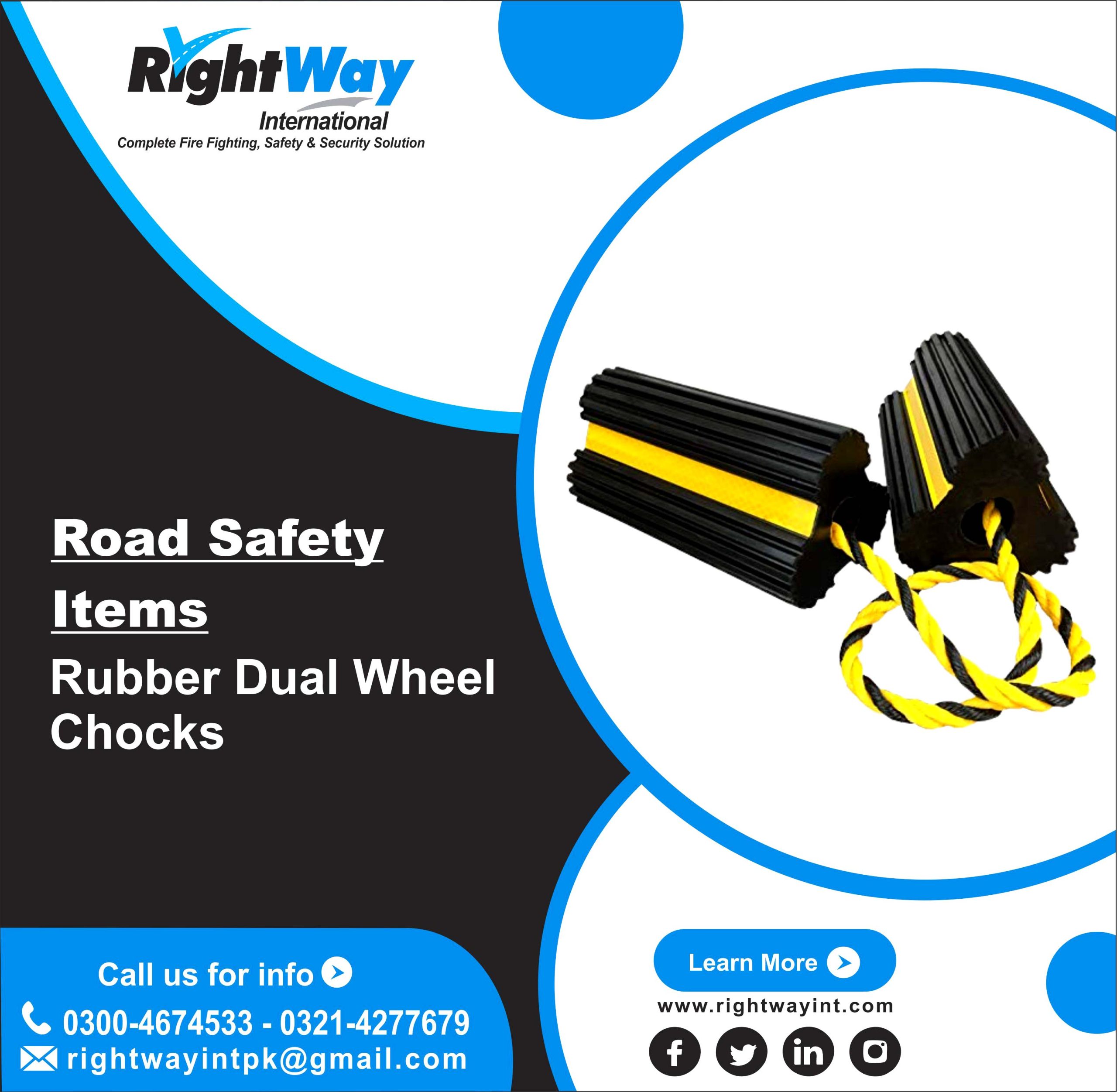 Heavy Duty Rubber Dual Wheel Chocks