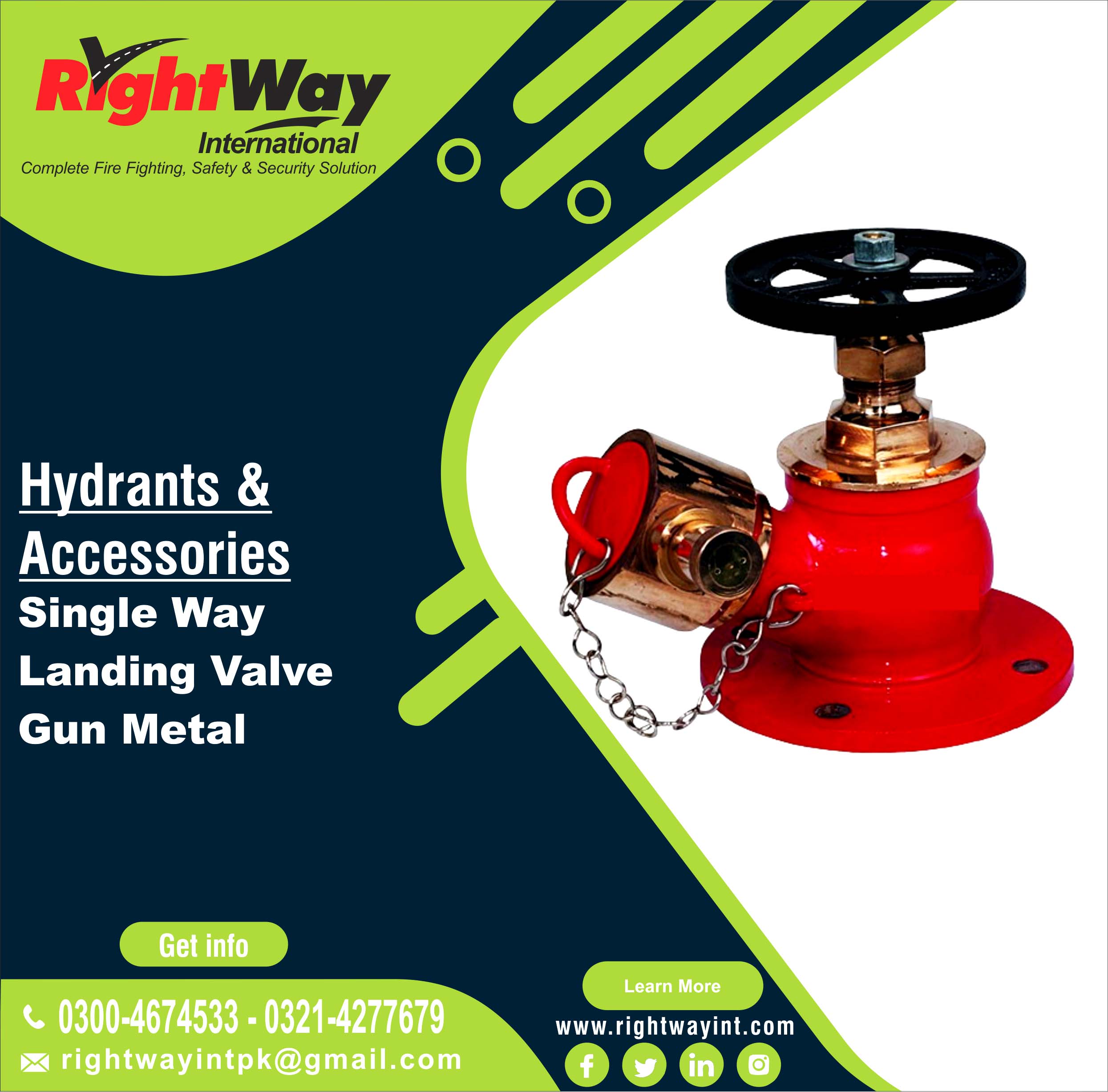Single Way Landing Valve Gun Metal