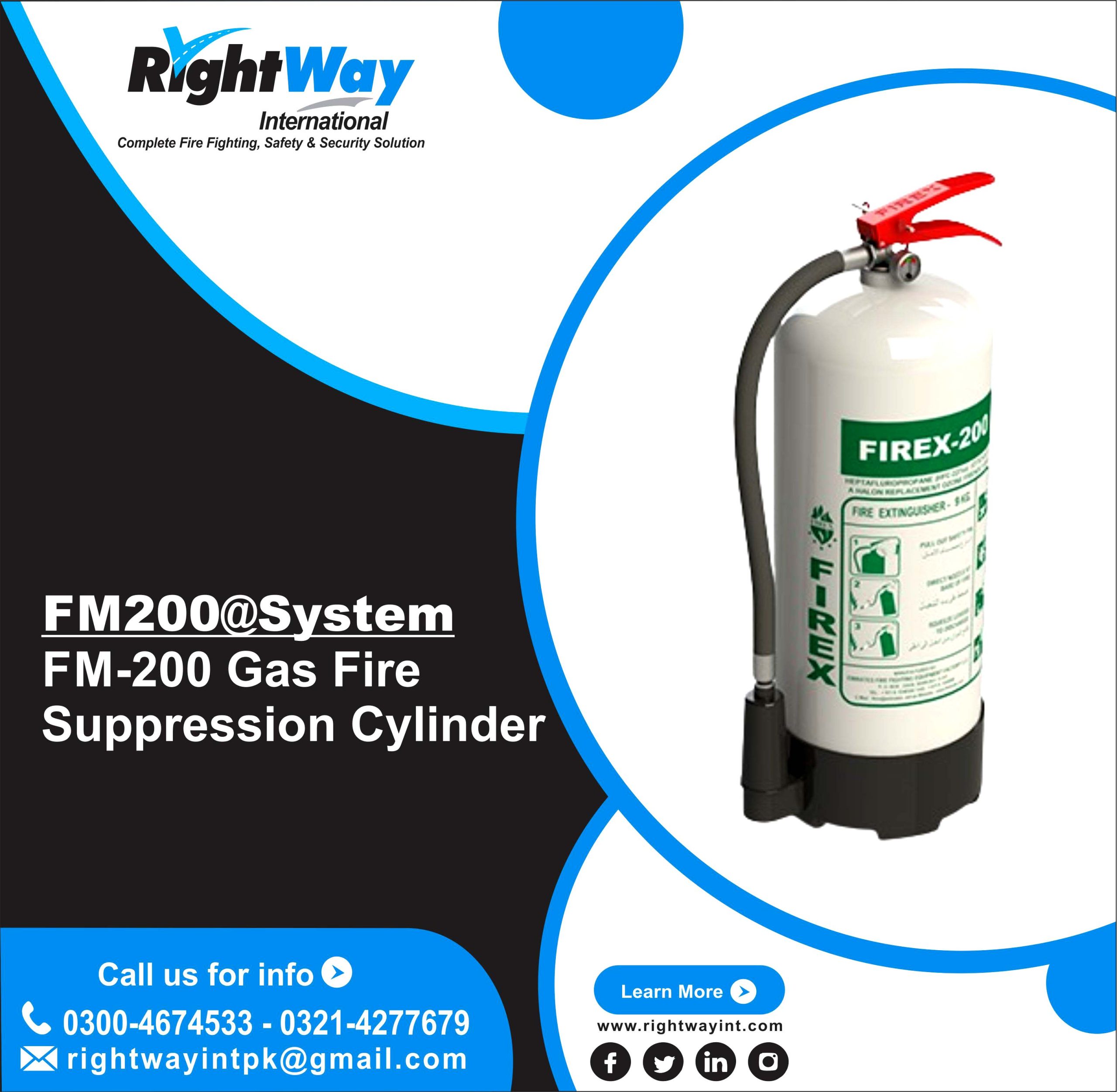 FM-200 Gas Fire Suppression Cylinder