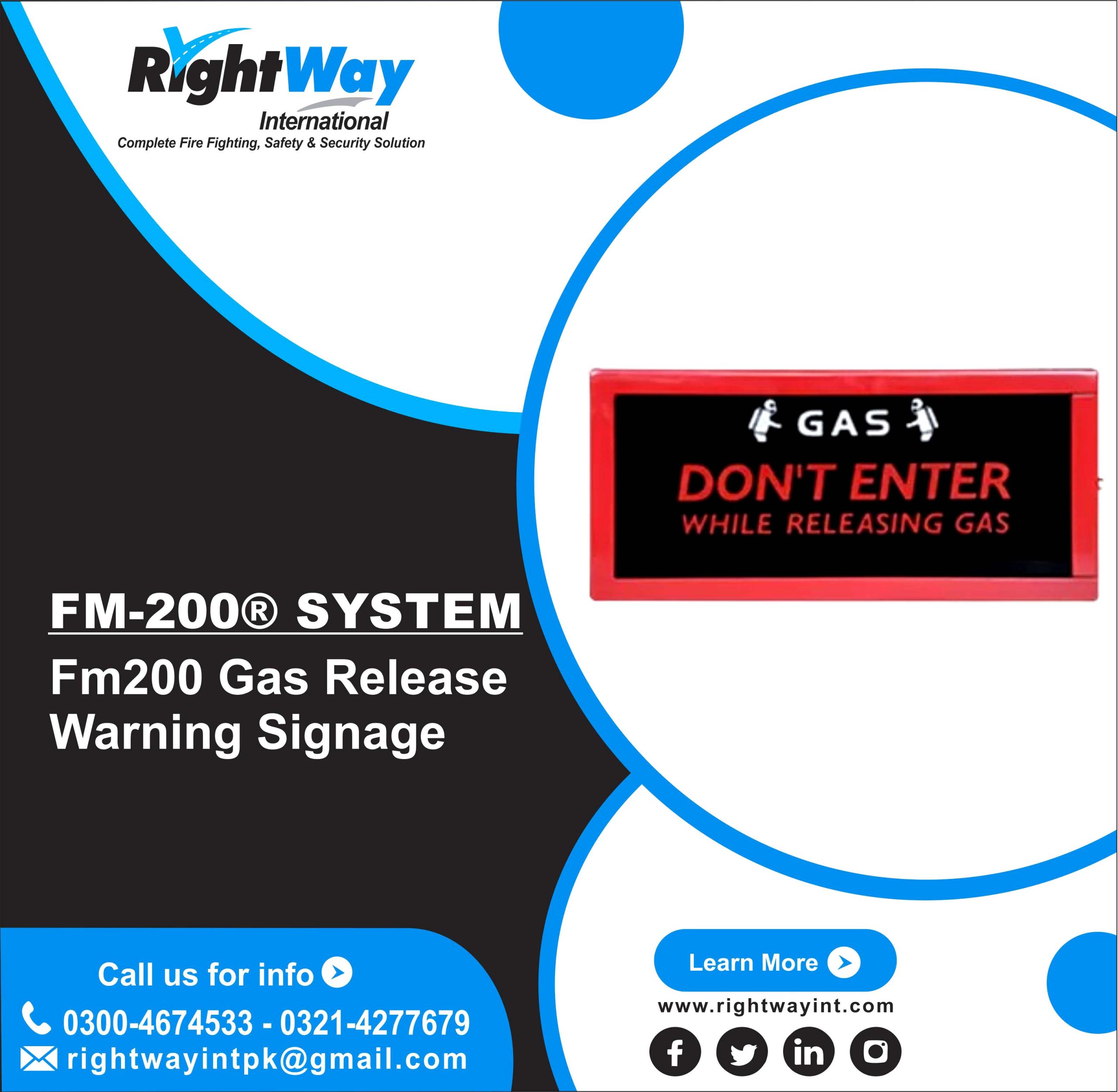 FM200 Gas Release Warning Signage
