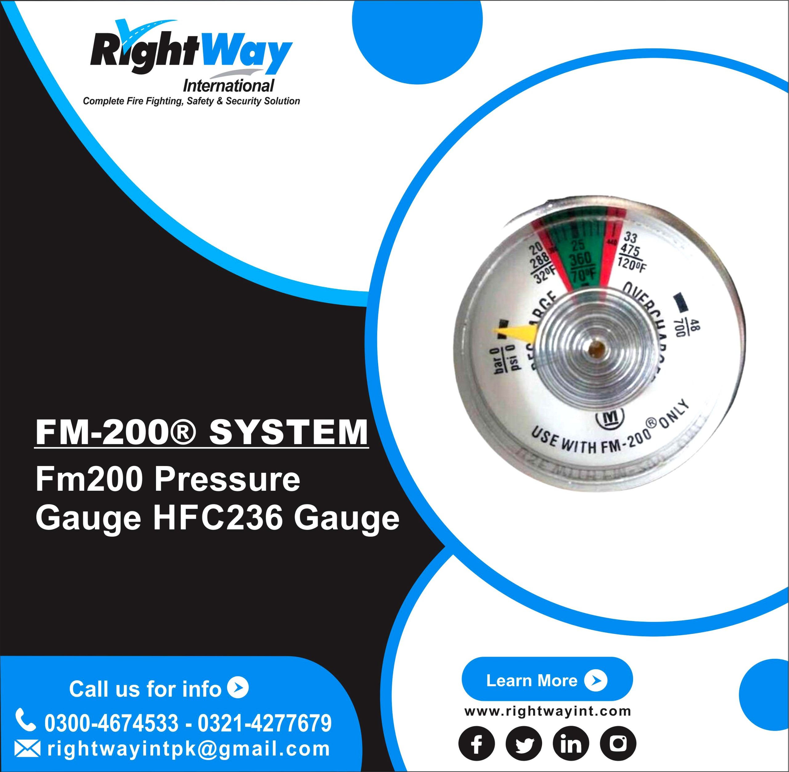 FM200 Pressure Gauge HFC236 Gauge