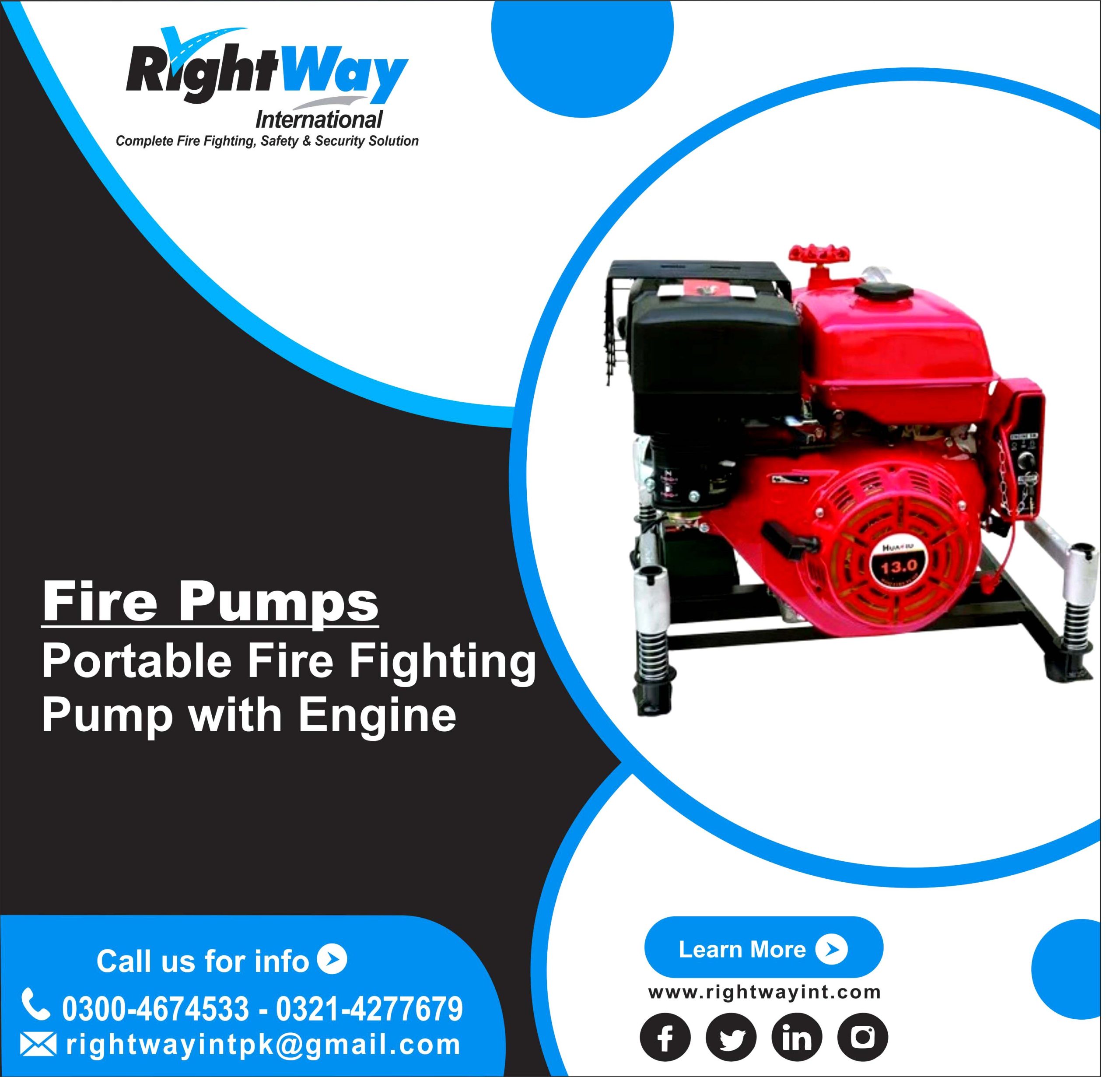 Portable Fire Fighting Pump with Engine