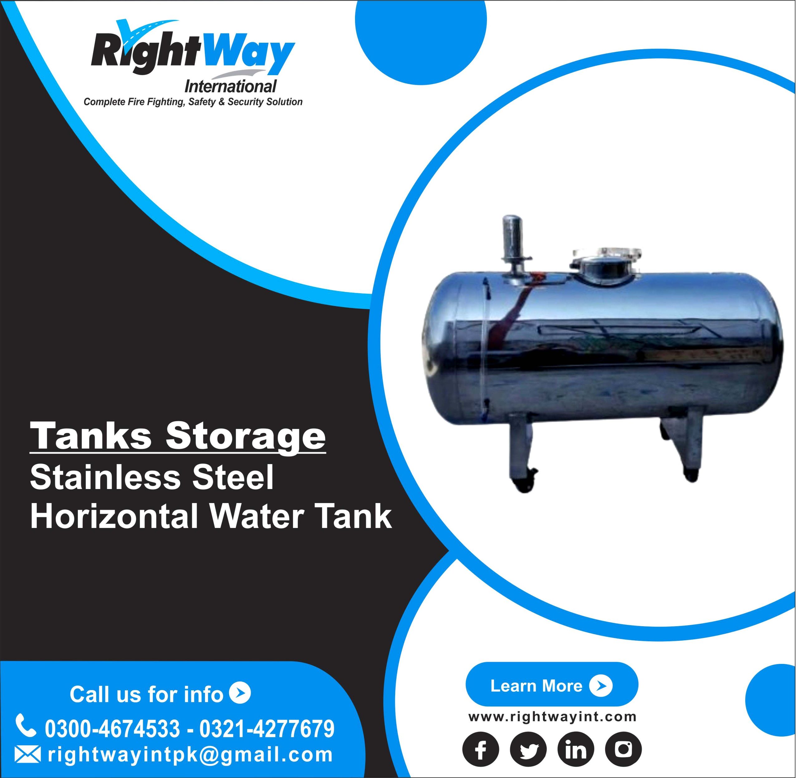 Stainless Steel Horizontal Water Tank