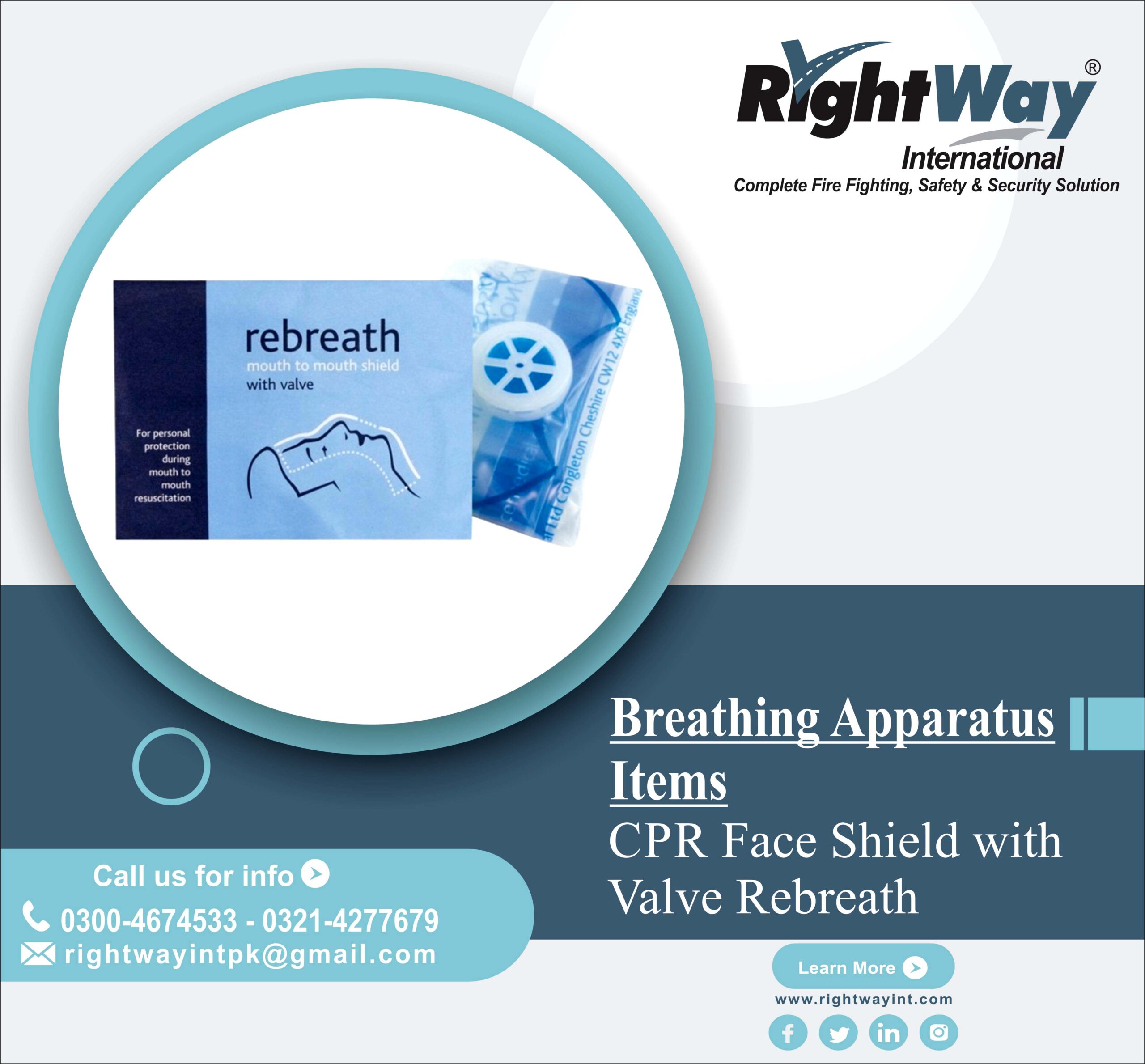 CPR Face Shield with Valve Rebreath