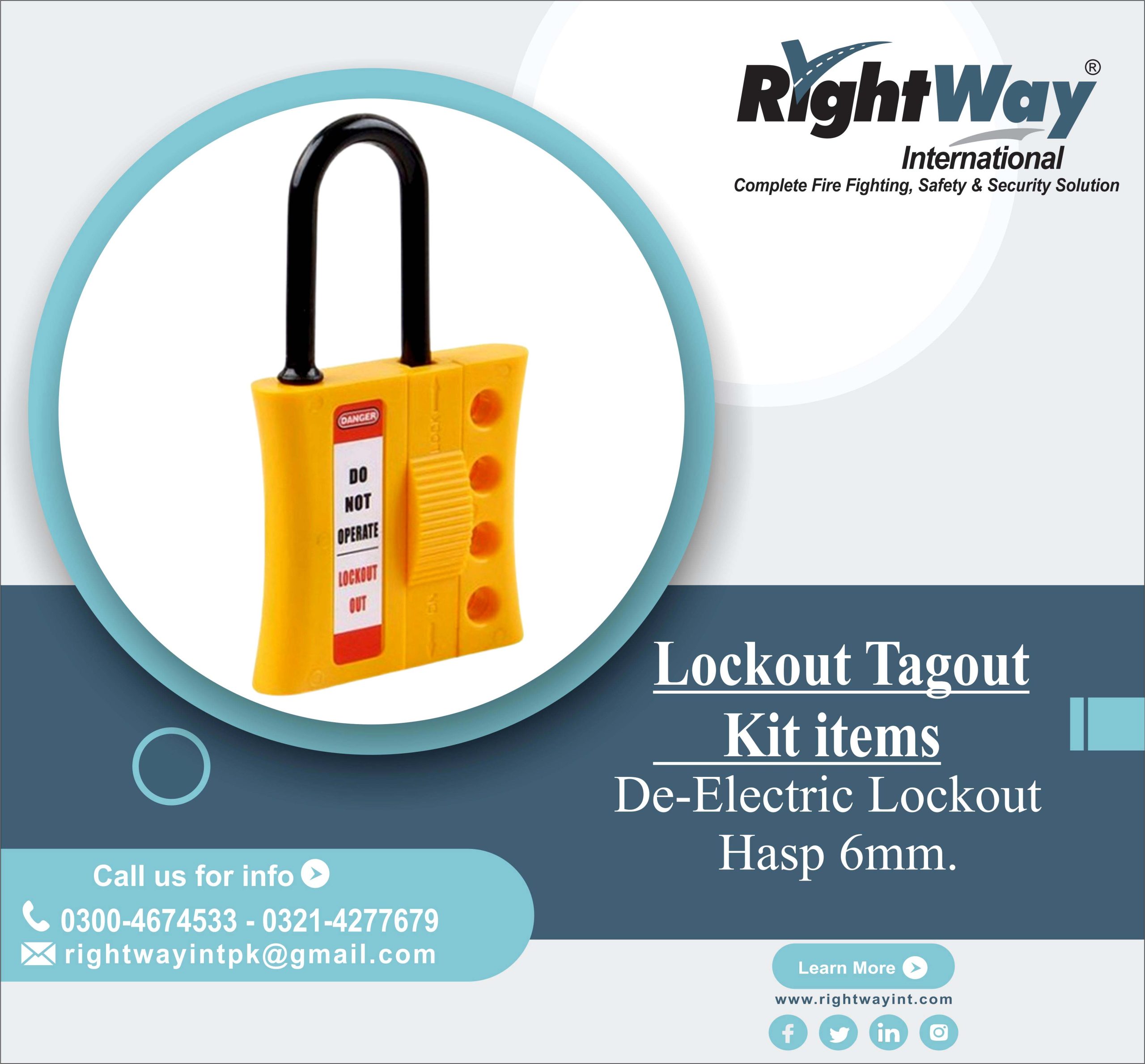 De-Electric Lockout Hasp 6mm.