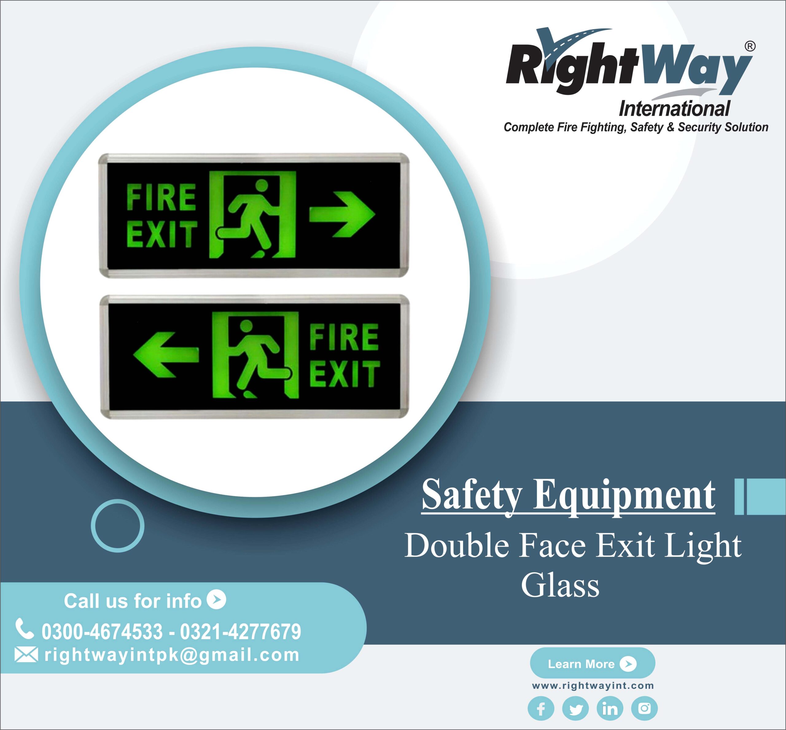 Double Face Exit Light Glass