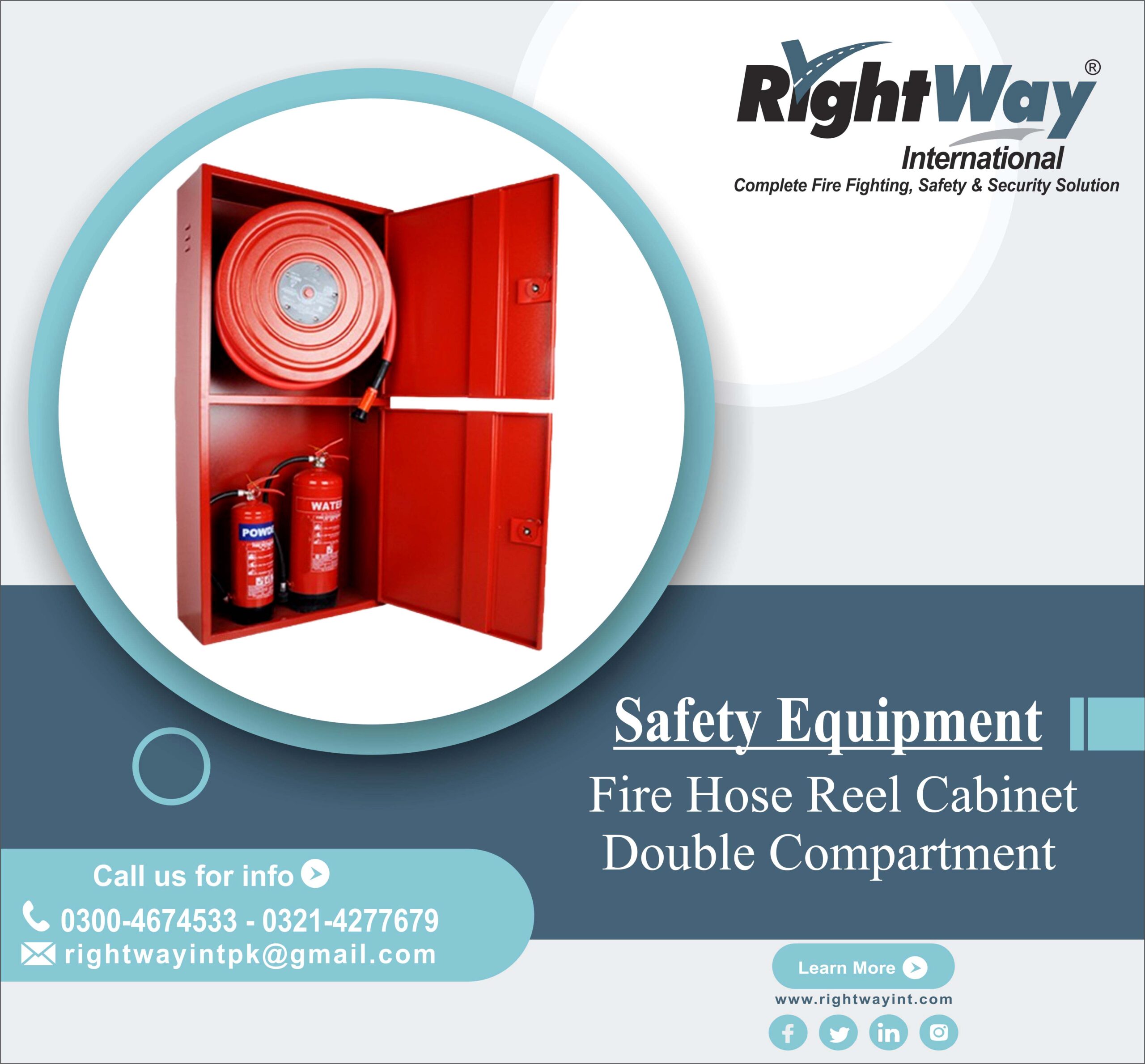 Fire Hose Reel Cabinet Double Compartment