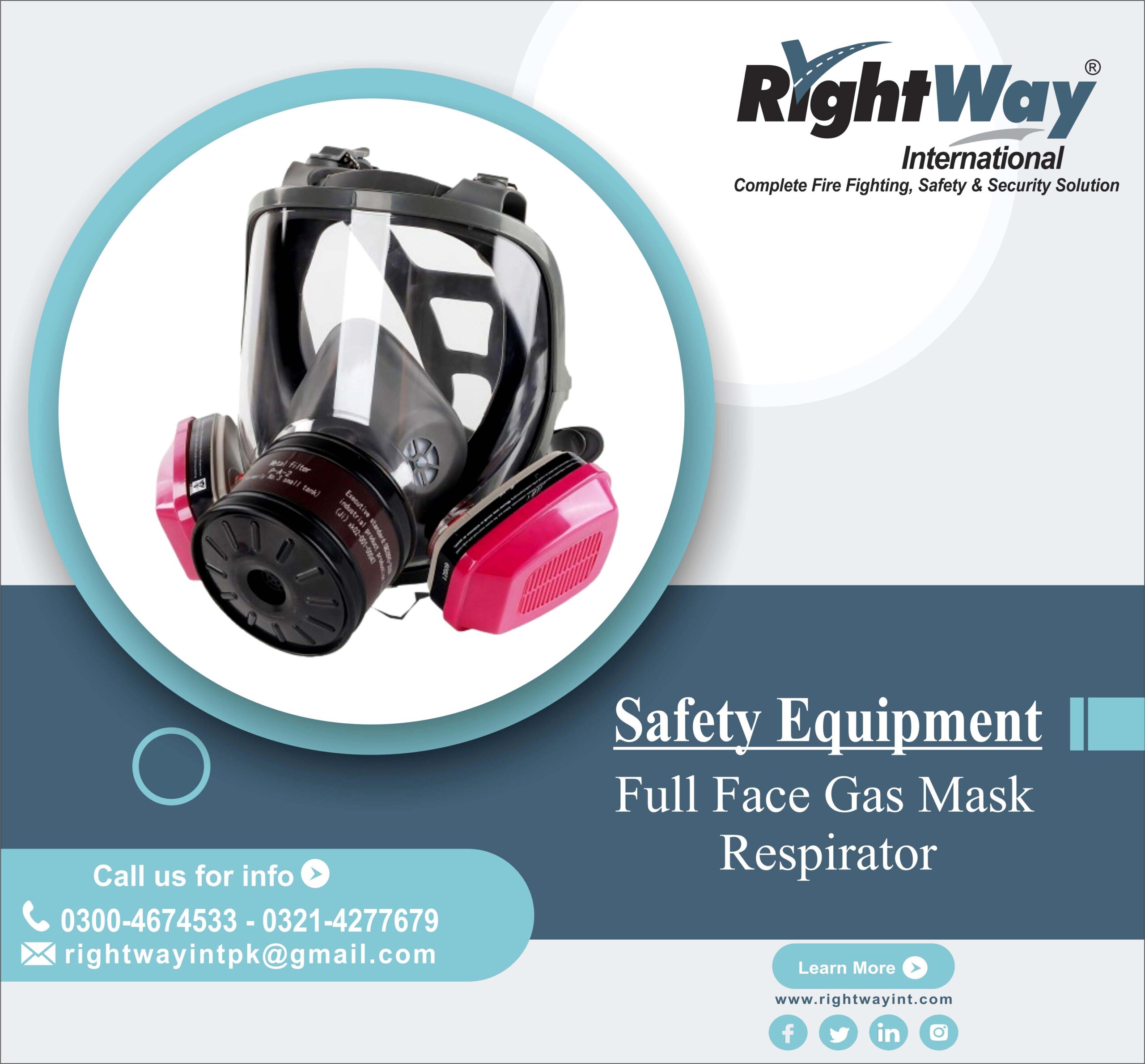 Full Face Gas Mask Respirator with Filters