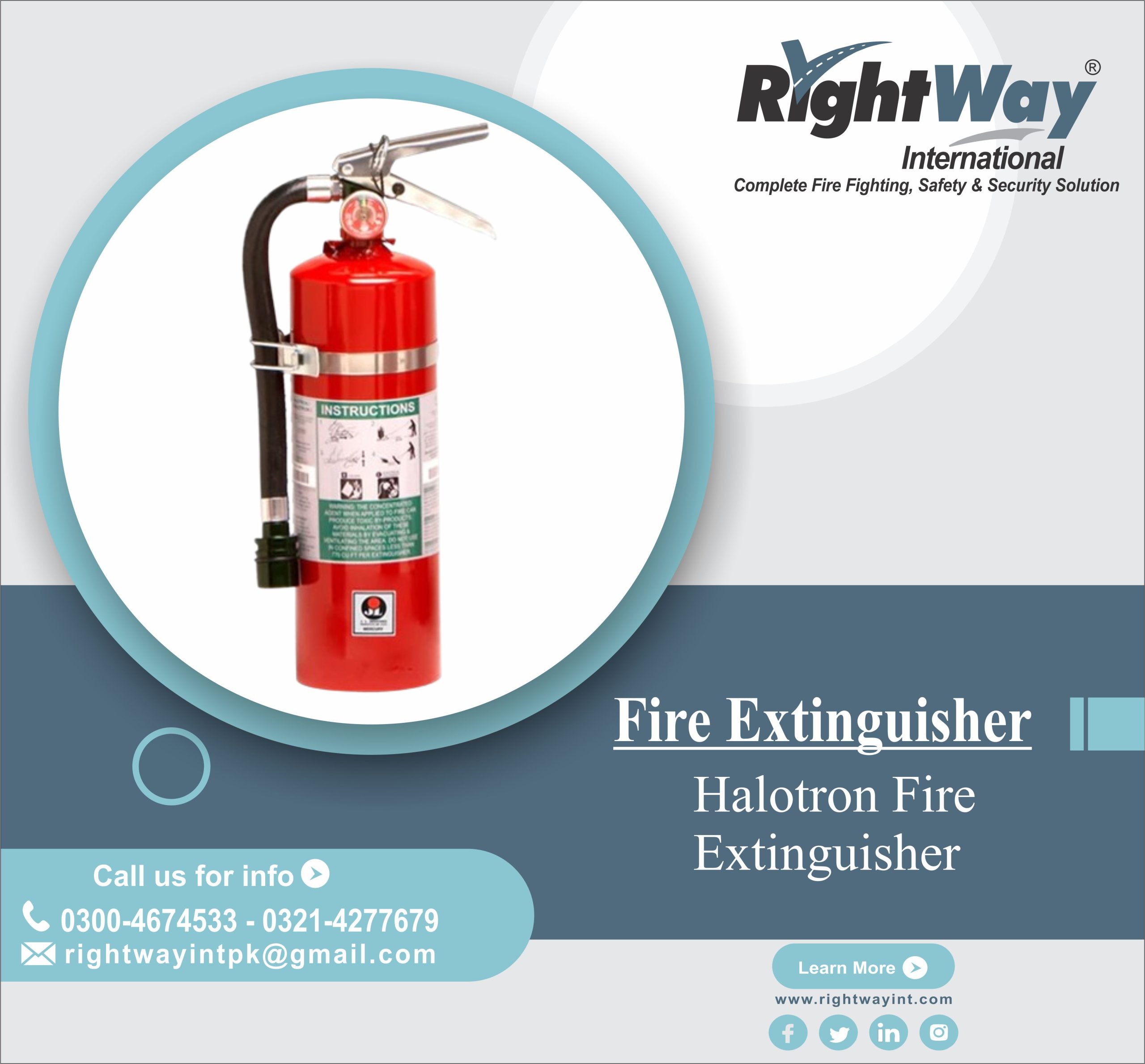 Halotron Fire Extinguisher Portable Handheld