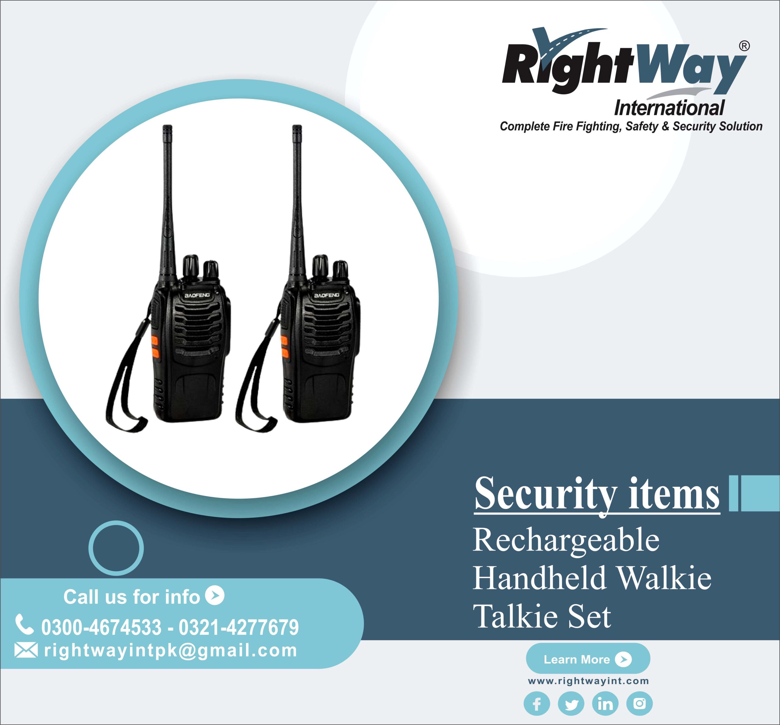 Rechargeable Handheld Walkie Talkie Set